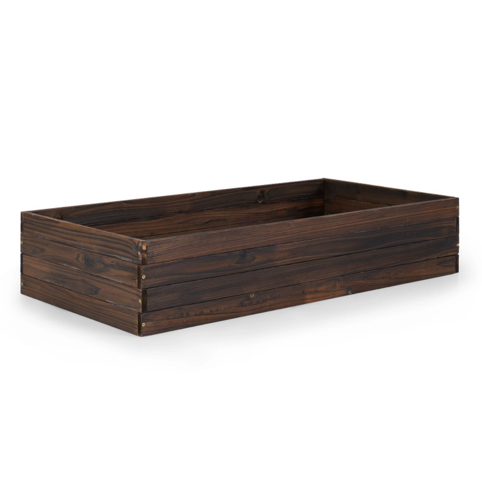 SUGIFT Brown Elevated Wooden Garden Planter Box with Open-Bottom Base 45-in W 23-in D 9.5-in H