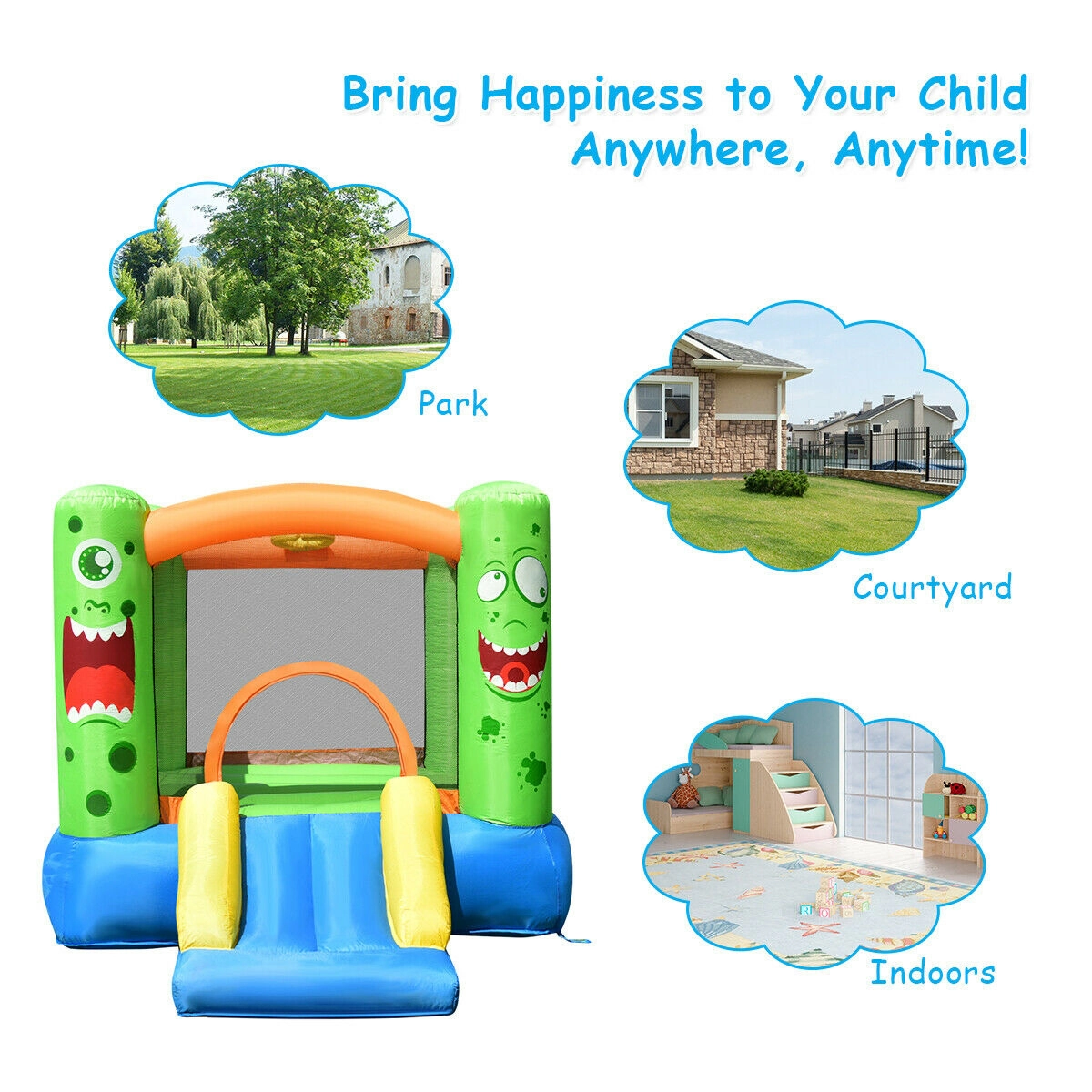Hivvago Inflatable Bounce House Jumper Castle Kid's Playhouse without Blower