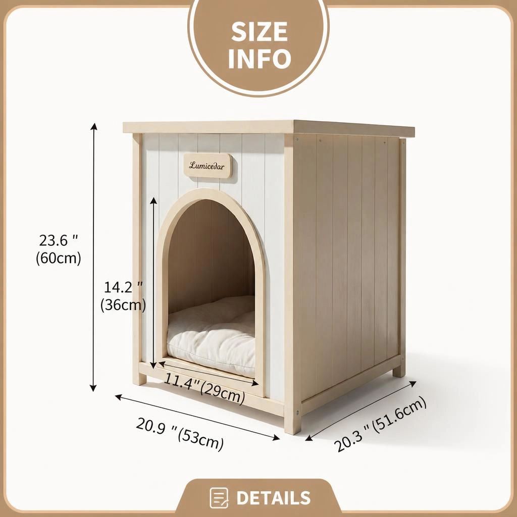 Ifmall Solid Wood Raised Pet Bed