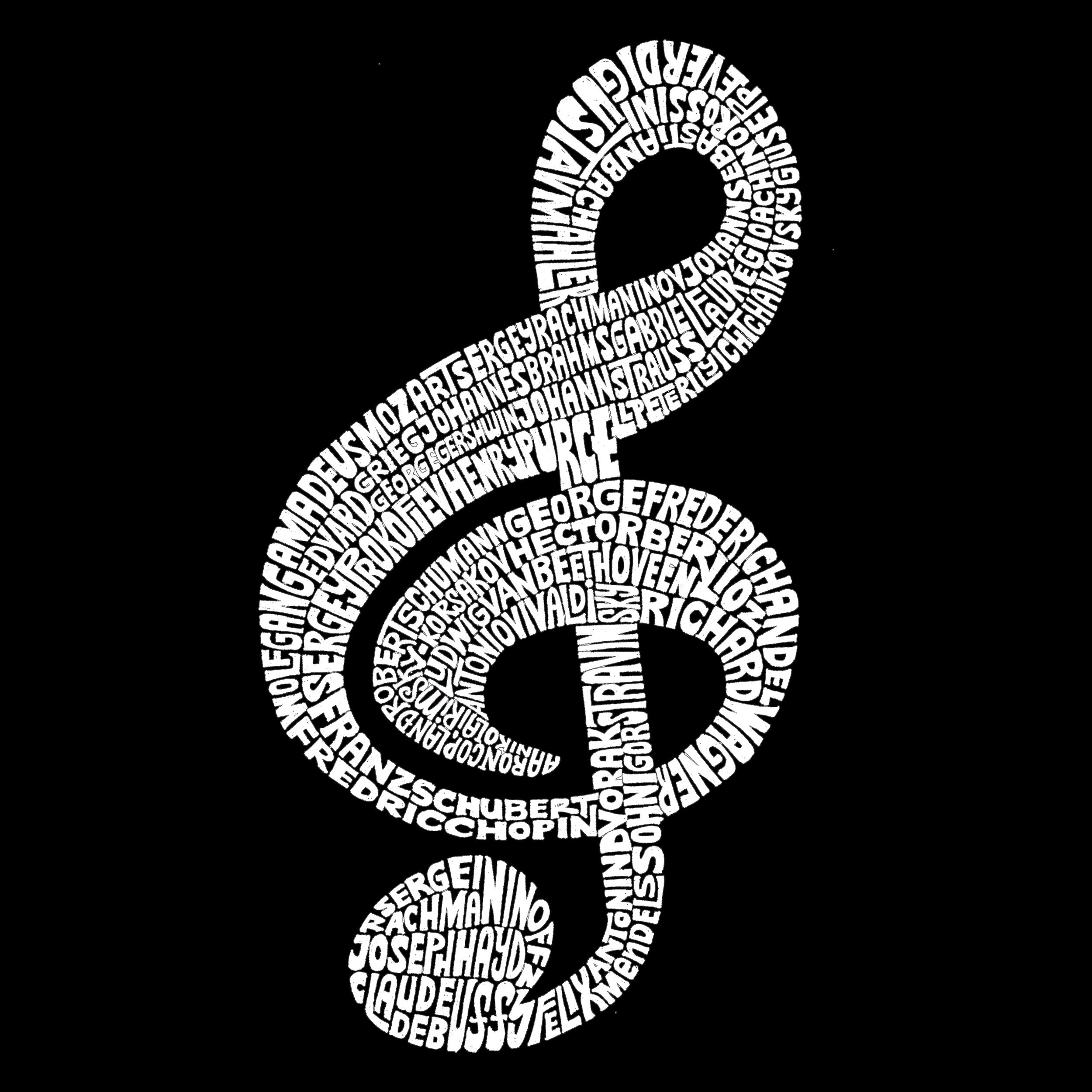 LA Pop Art Men’s Music Note Word T-Shirt - 100% Cotton Crew Neck, Short Sleeve