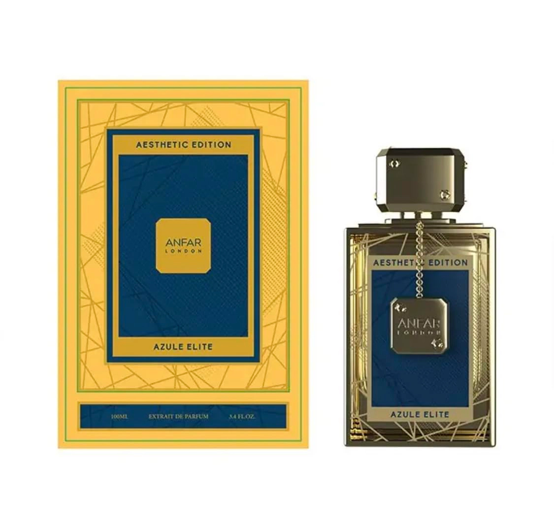 Anfar London Azule Elite Extrait de Parfum for Men, Woody Floral Spicy, 3.4 oz Spray