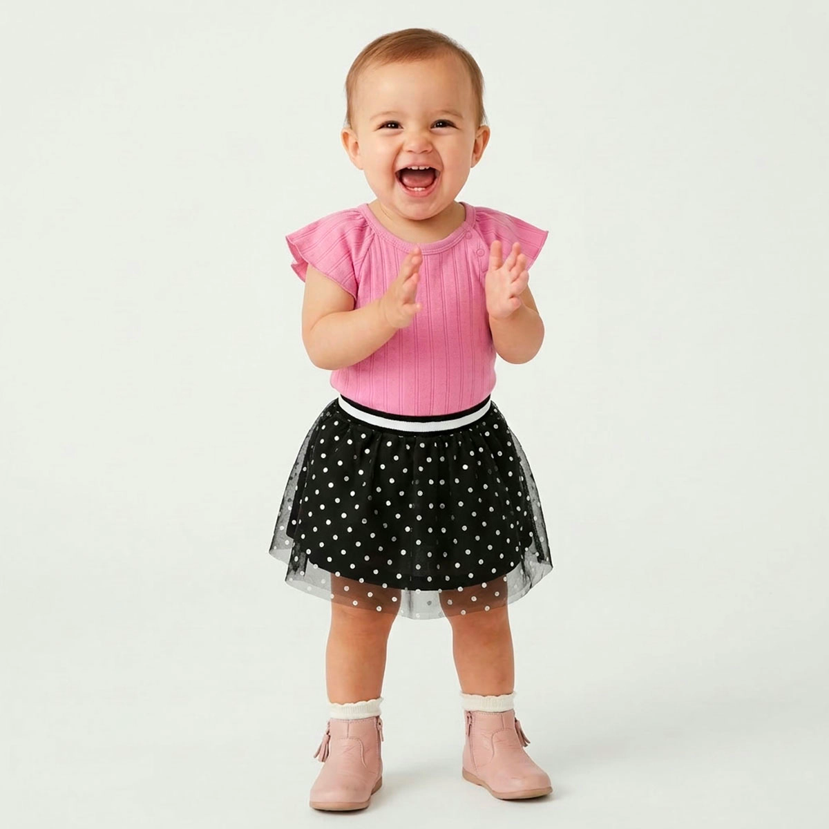 Rockets of Awesome Dotted Tulle Skirt For Baby Girl