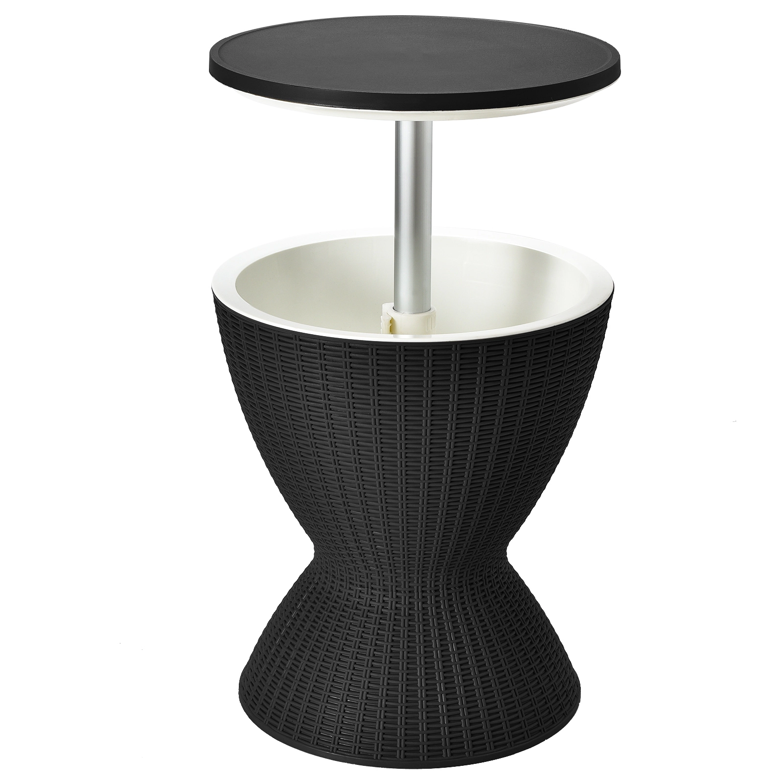 SUGIFT Black 3-in-1 Patio Cooler Bar Table, 8-Gal Ice Bucket