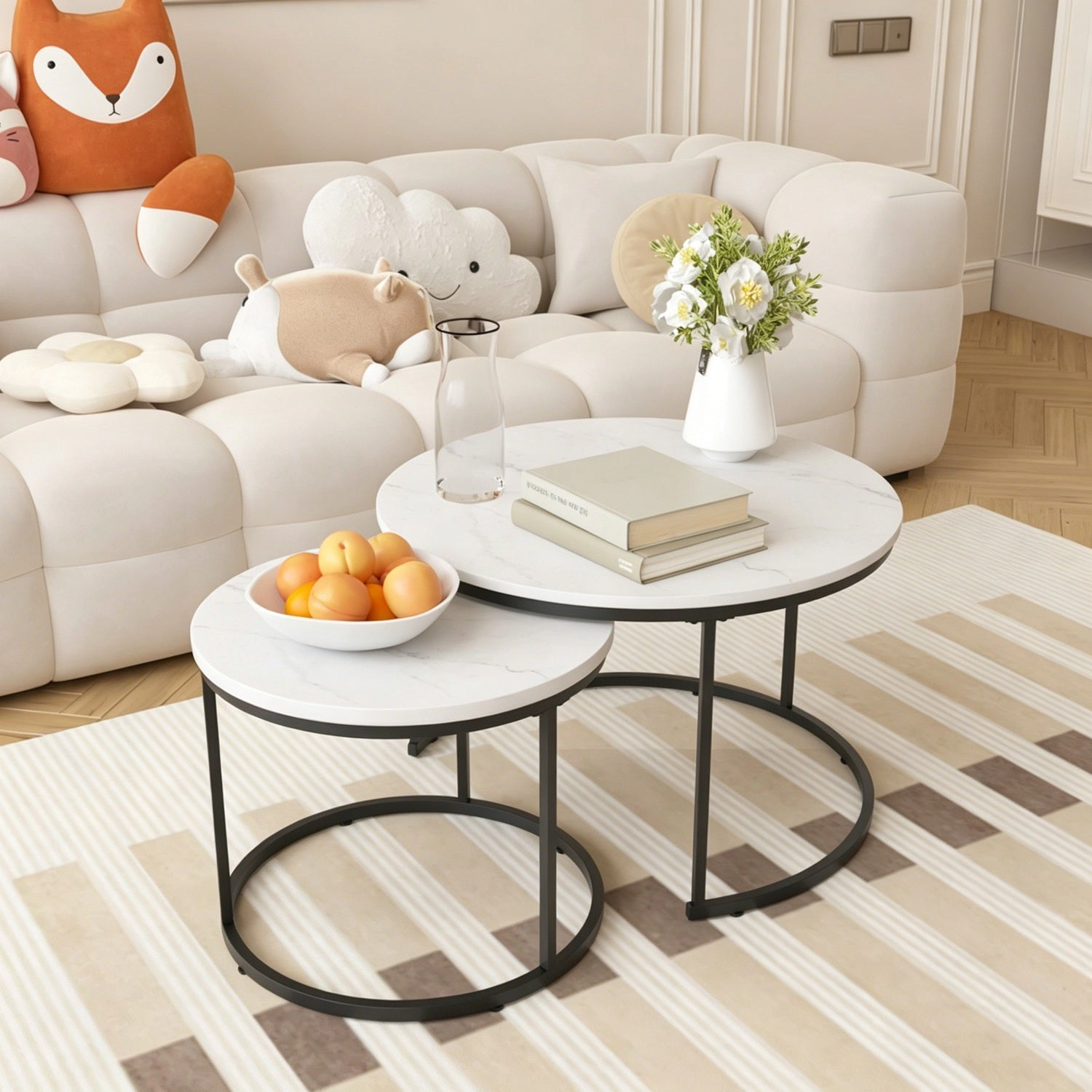 GBruno 2-Piece Nesting Coffee Table Set Round