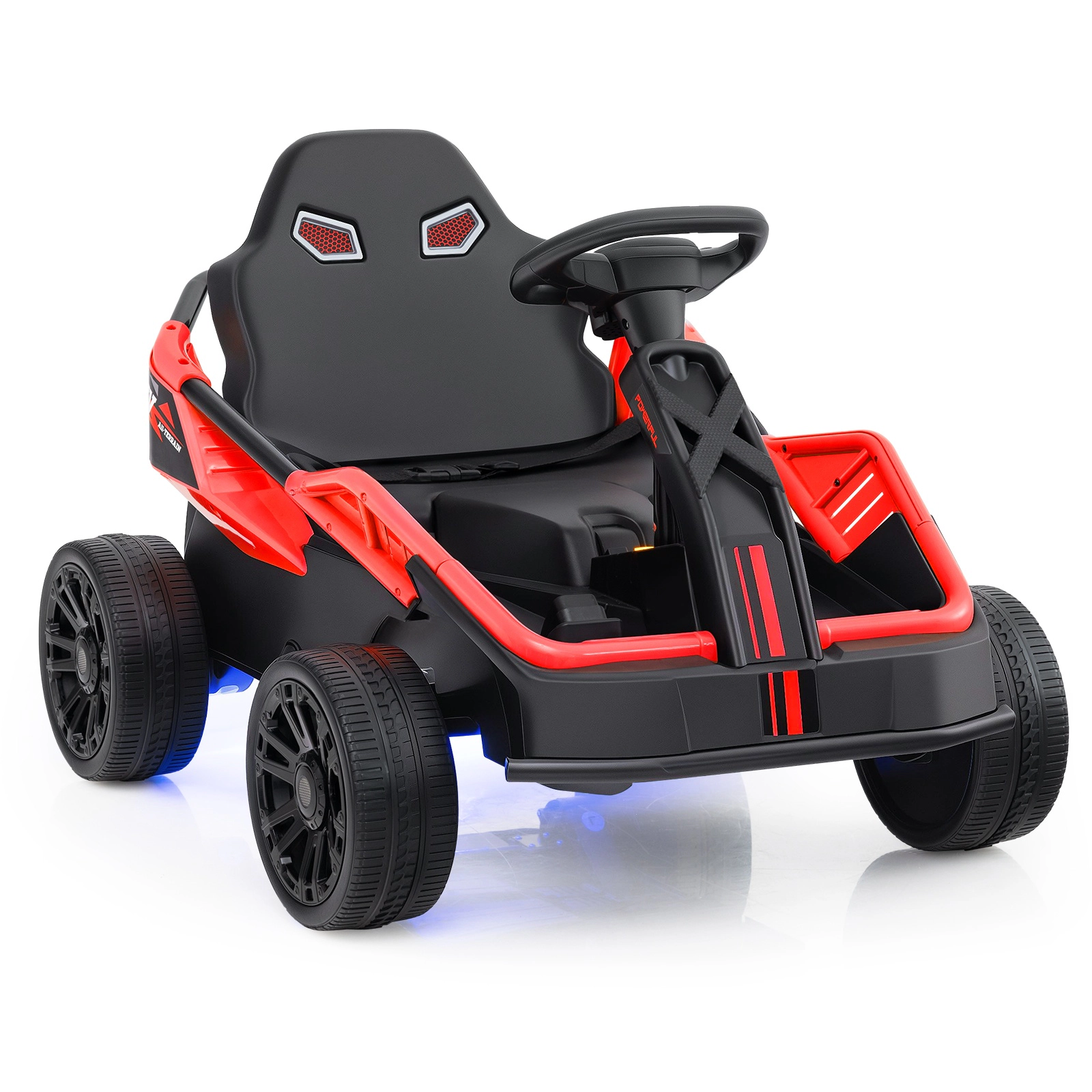 SUGIFT 12V Electric Ride-On UTV Car with Remote, Music and LED Lights 110-lb Capacity Ages 37-95 Months Red