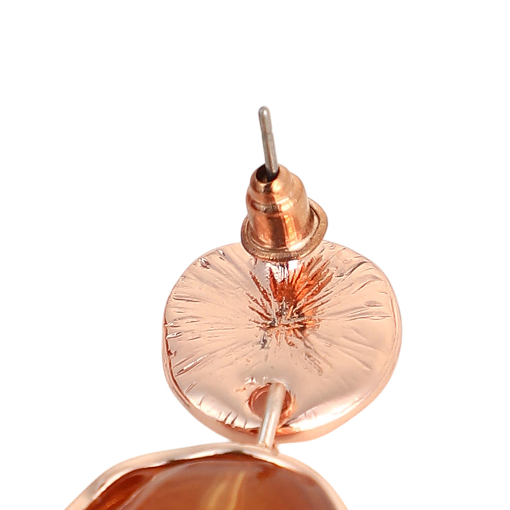 SOHI Women's The Hammered-Amber Drop Earrings - Rose Gold