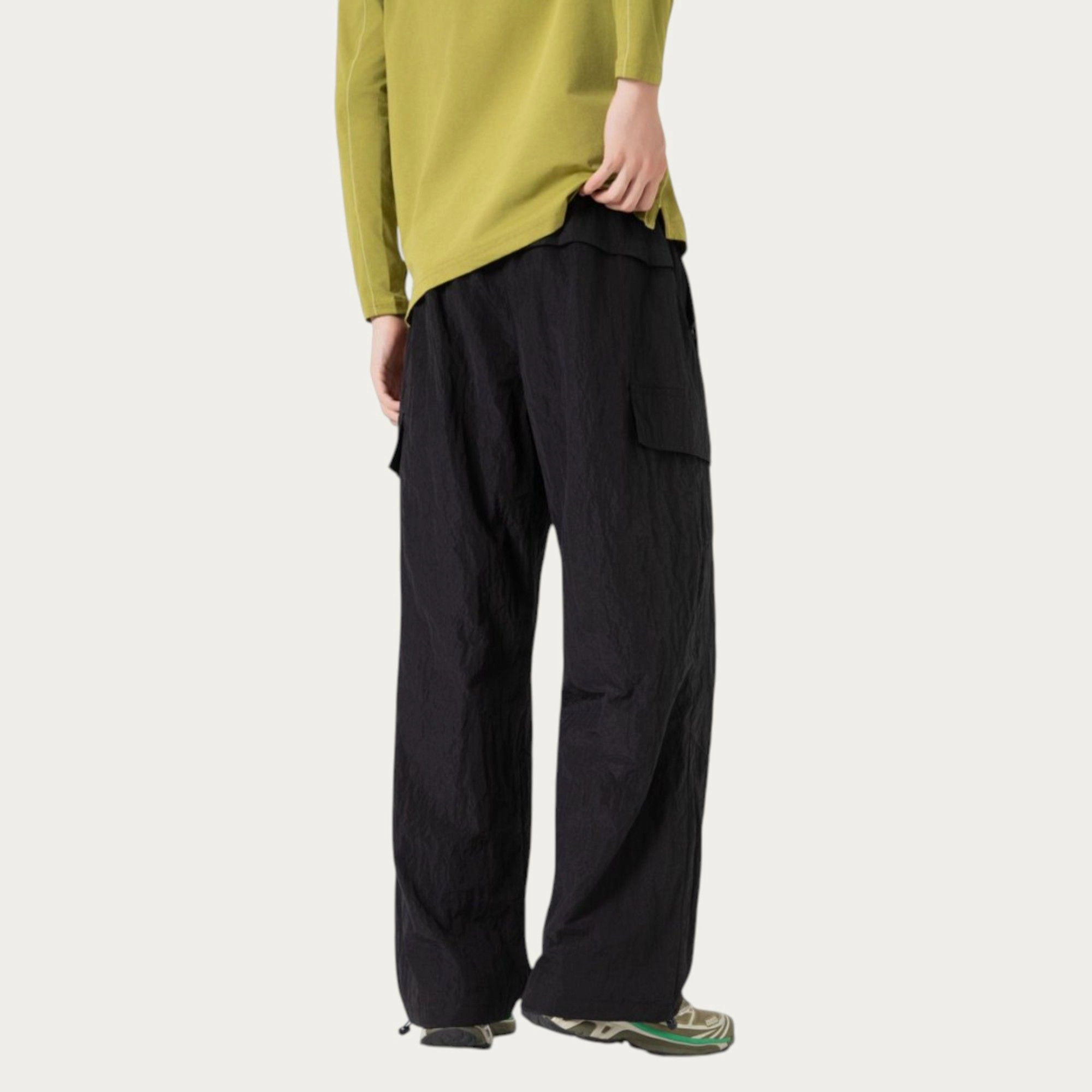 Anna-Kaci Men's Lightweight Cargo Pants with Drawstring Waist and Utility Pockets