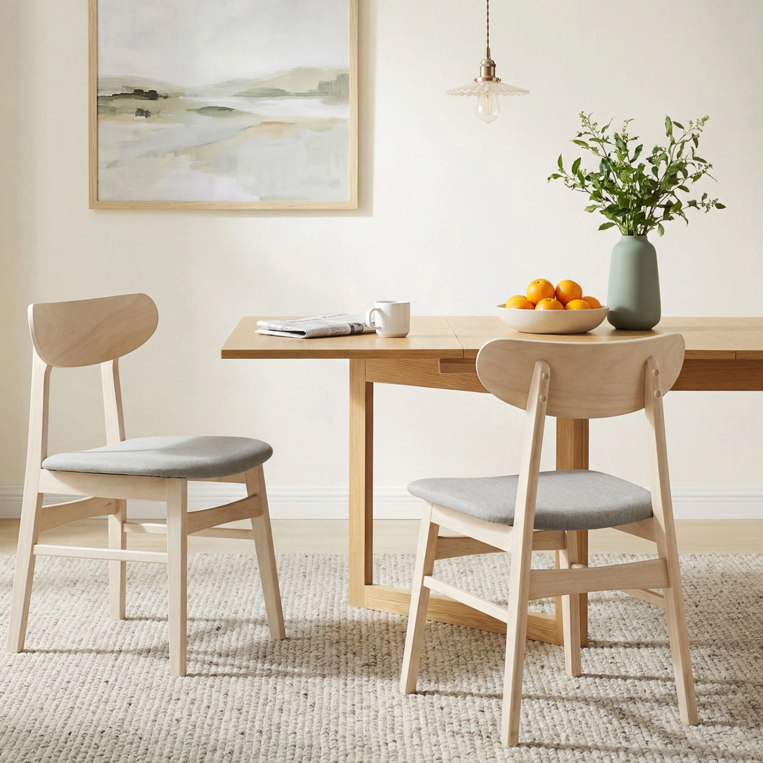 SlickBlue Mid-Century Upholstered Dining Chairs Set of 2