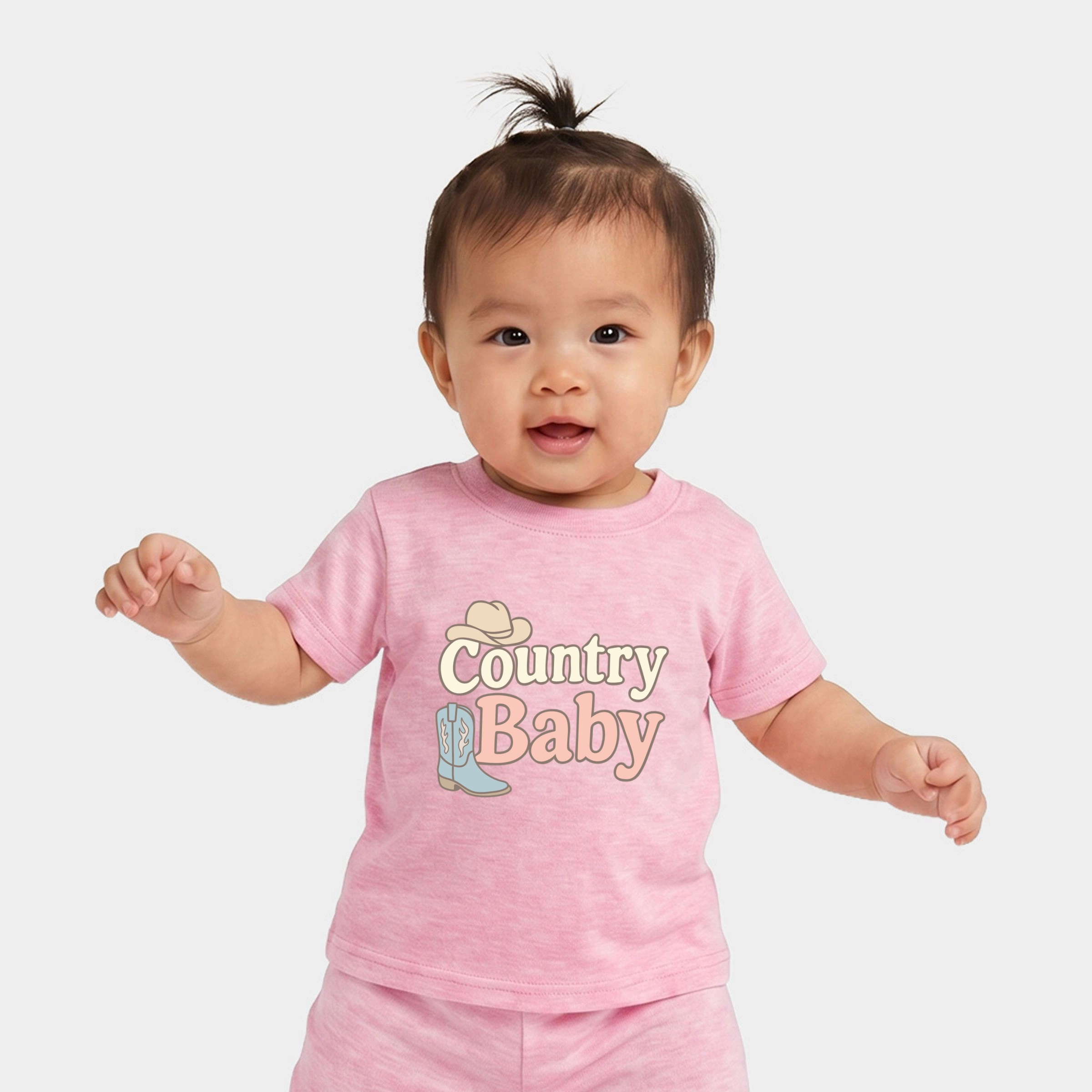 The Juniper Shop - Infant Jogger Pant Crew Set Country Baby Outline Pastel