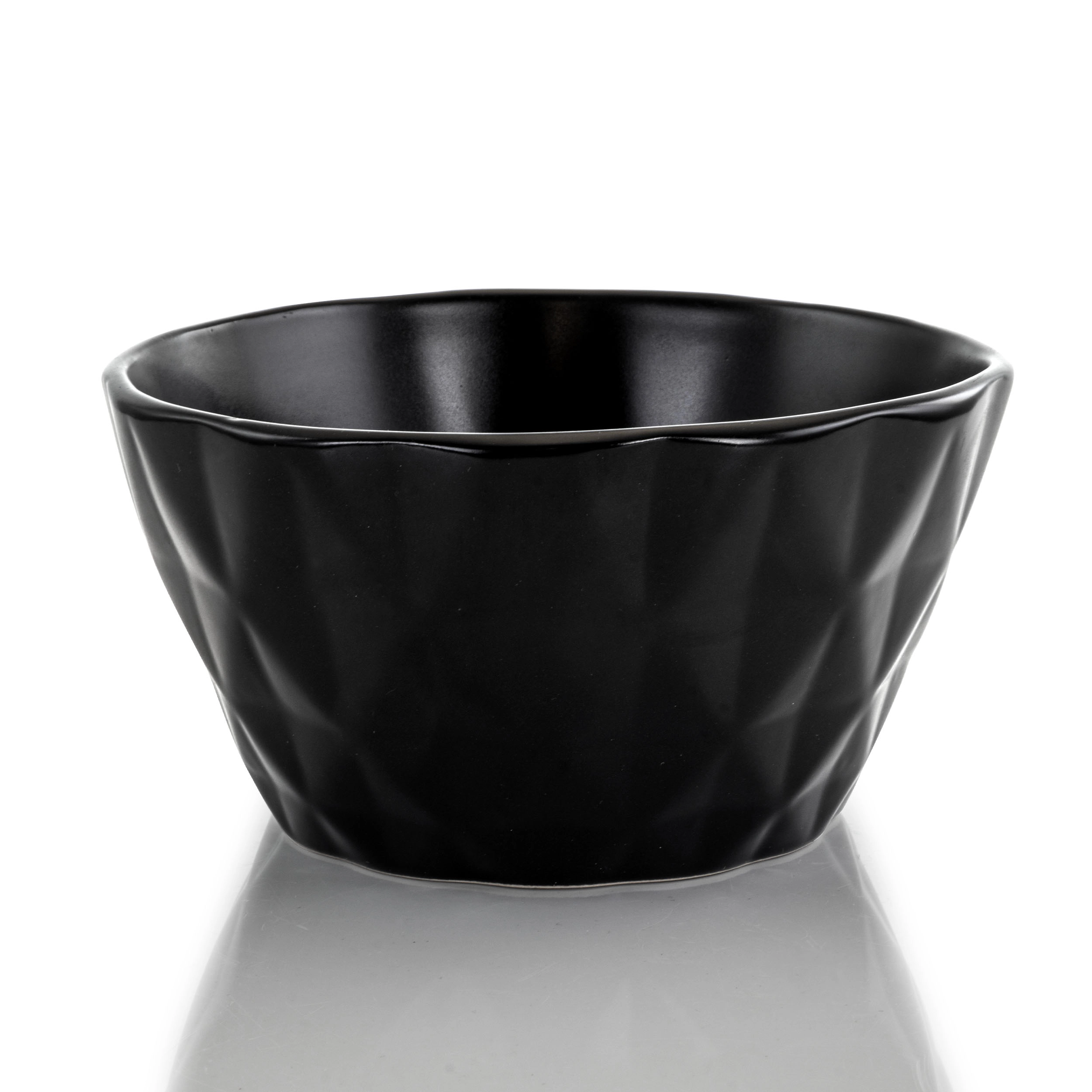 Elama Retro Chic 16-Piece Glazed Dinnerware Set in Black