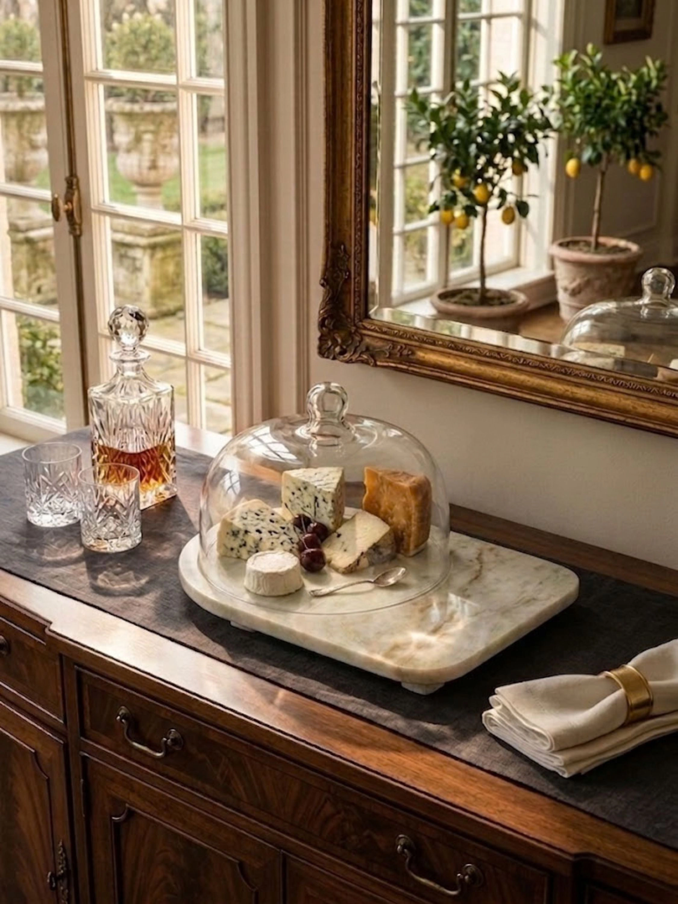GAURI KOHLI Moonlight Serving Board with Cloche