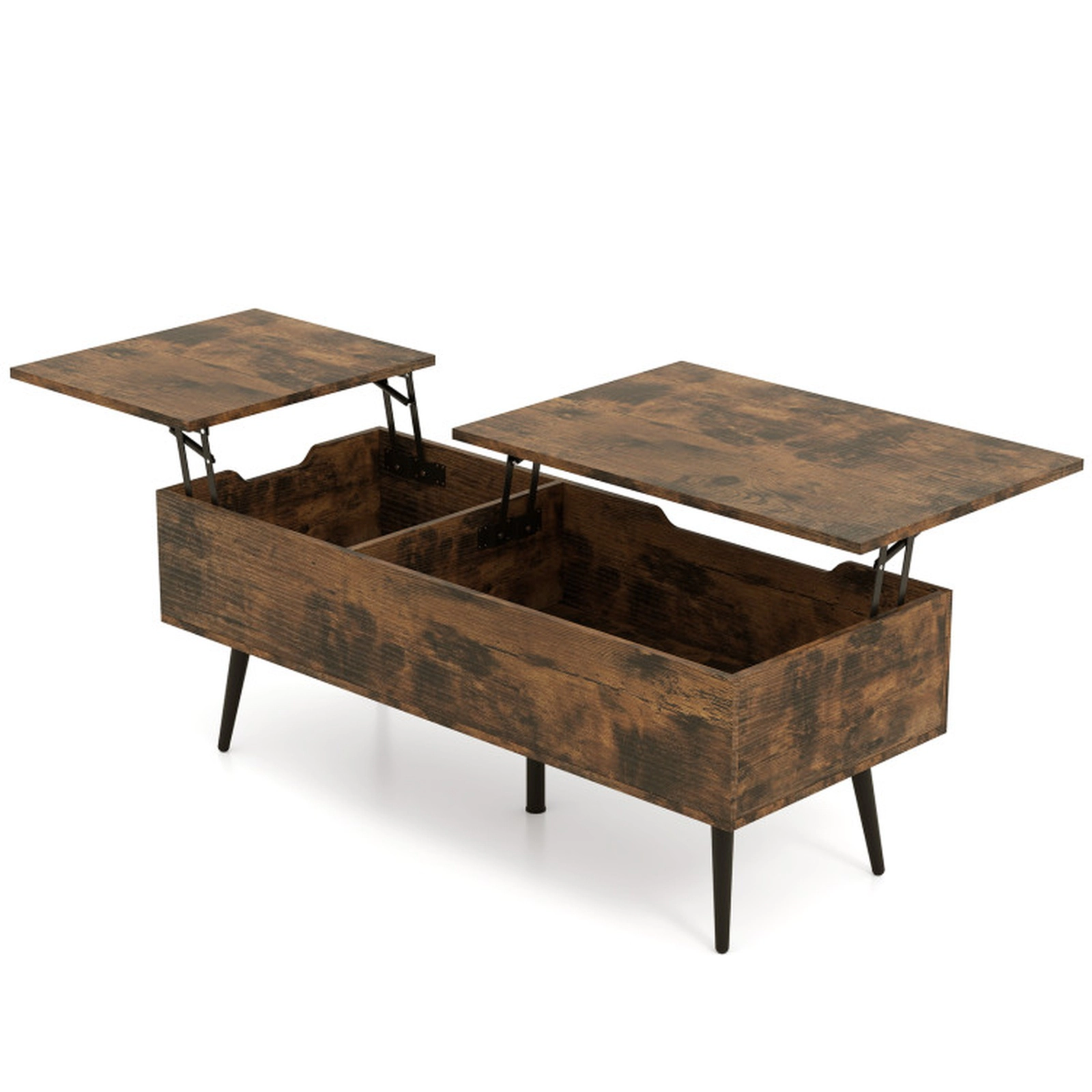 SUGIFT 47-in 132-lb Capacity Dual Pneumatic Lift Top Coffee Table with 2 Hidden Storage Compartments