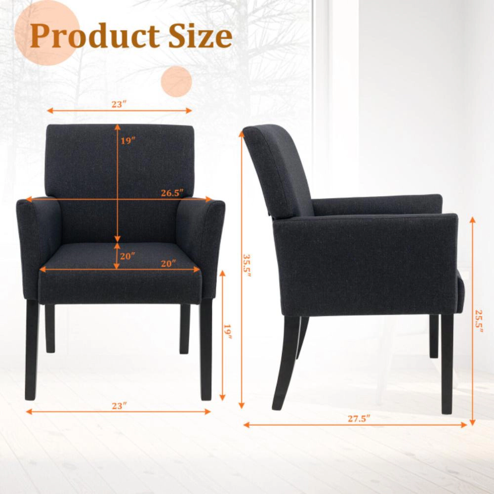Hivvago Fabric Executive Armchair with Solid Rubberwood Legs