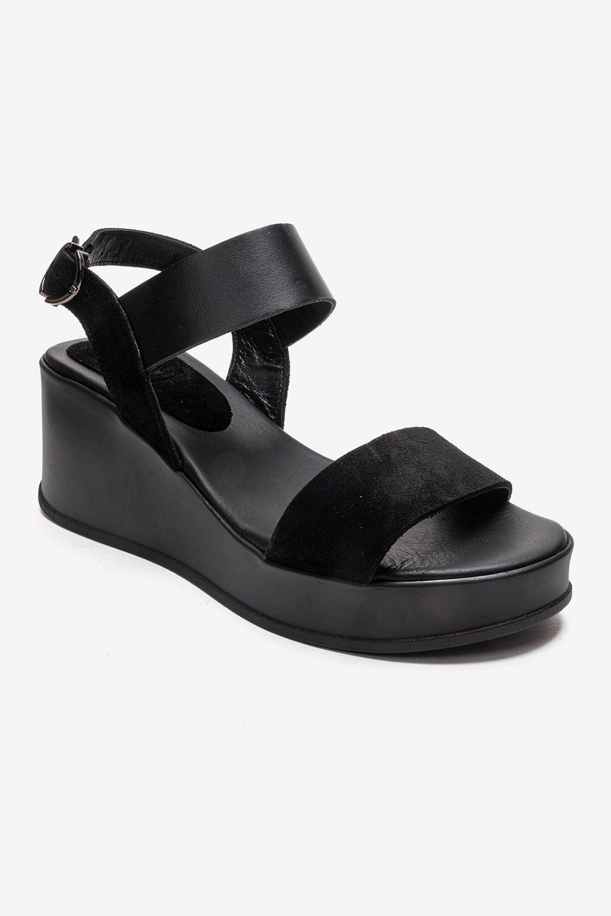 Forever & Always Womens Lolanthe Leather Wedge Sandals