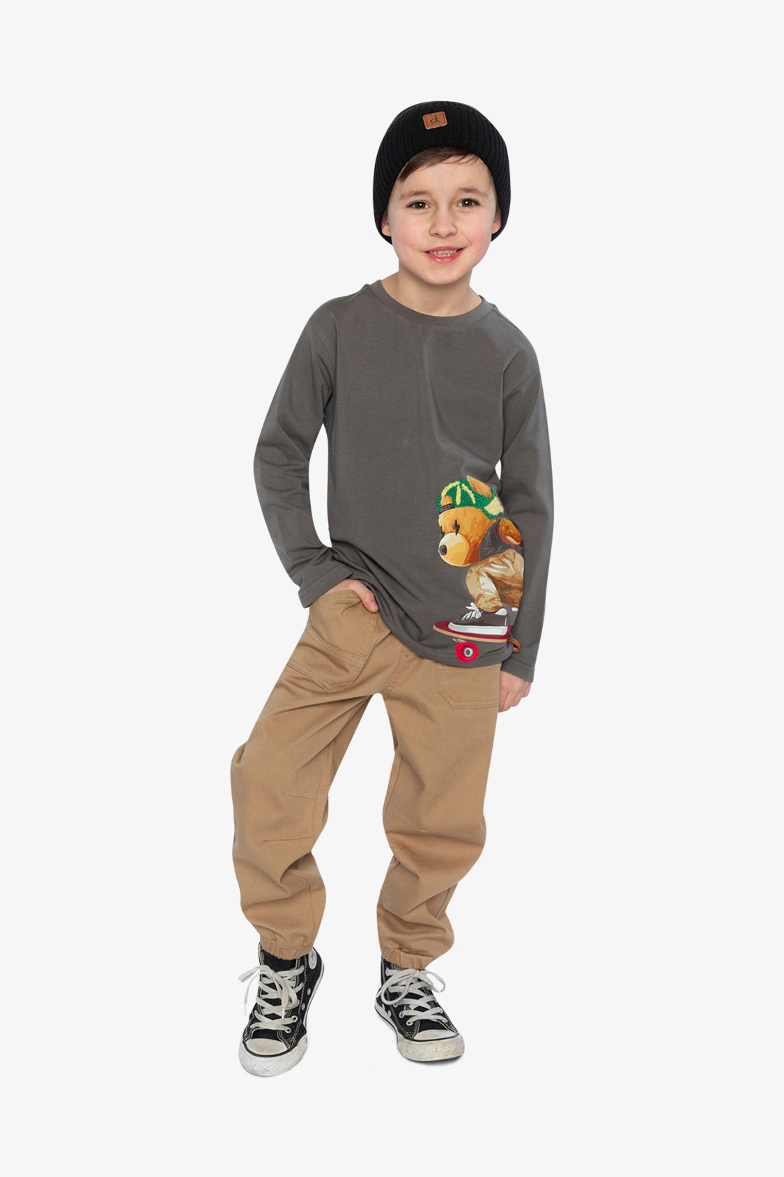 Deux par Boys Stretch Canvas Patch Pocket Jogger Pants