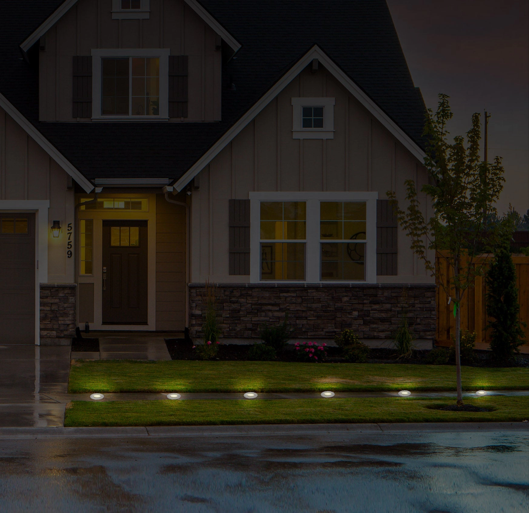 GBruno 4-Piece Solar LED In-Ground Path Lights