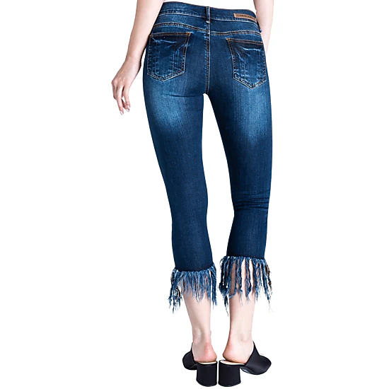 Standards & Practices Women's Cropped Ankle Jeans Undone Raw Hem