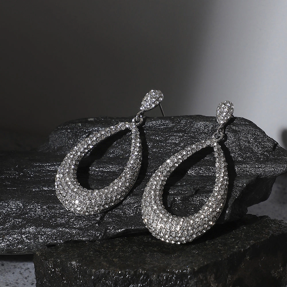 SOHI Women's Hollow Pear Drop Earrings