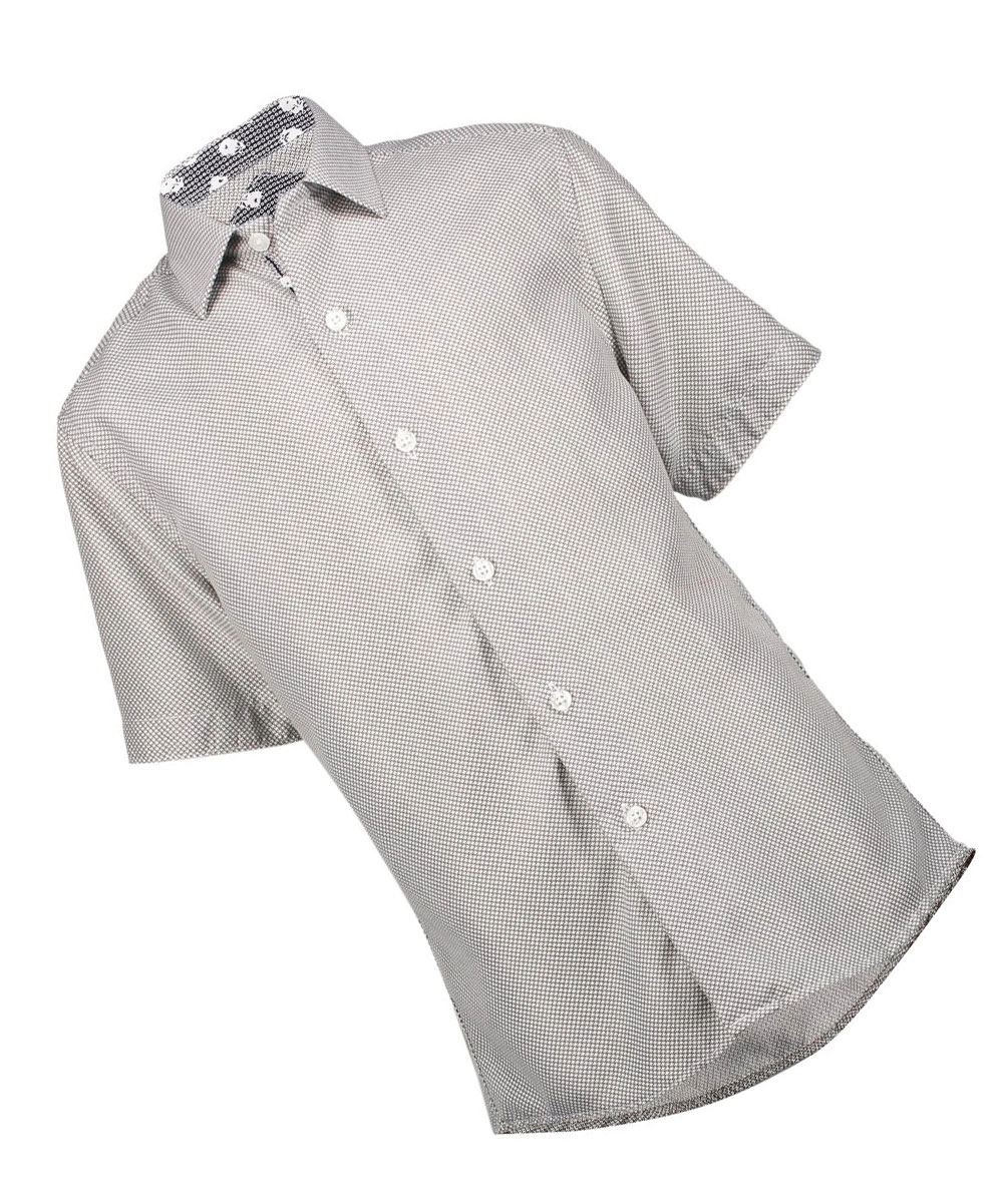 Elie Balleh Boys Slim Fit Micro Houndstooth Shirt