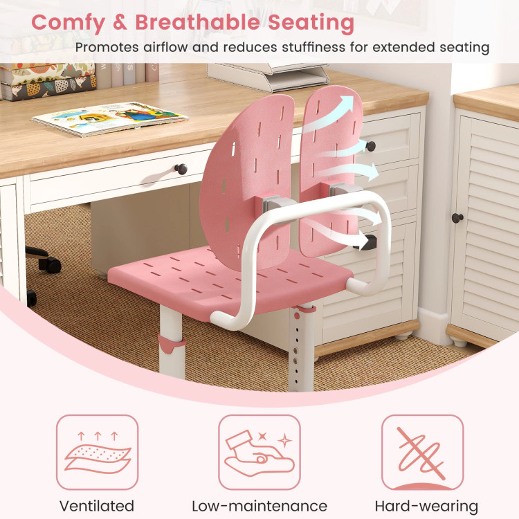 Hivvago Height-Adjustable Kid'S Study Chair With Double Back Support And Breathable Seat For 3+ Years Old