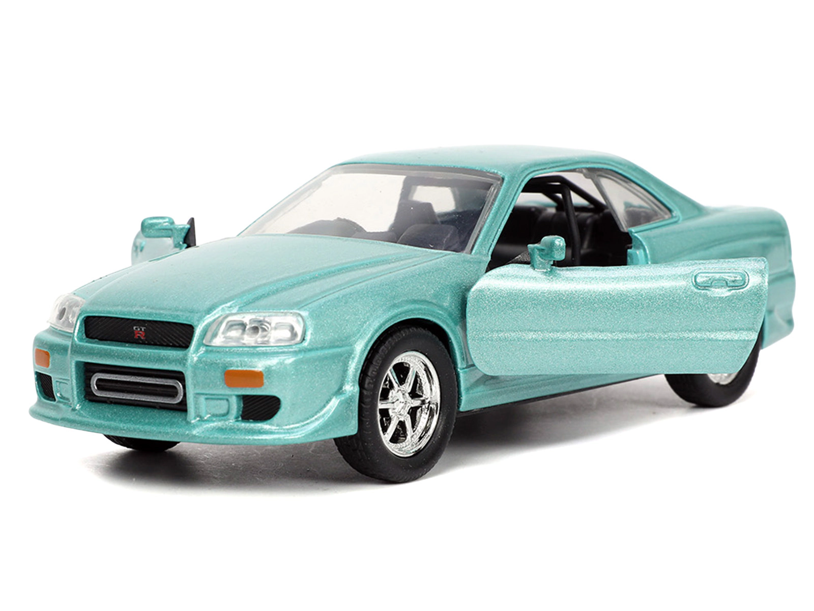 Jada Brian's Nissan Skyline GT-R (BNR34) RHD (Right Hand Drive) Turquoise Metallic "Fast & Furious" Movie 1/32