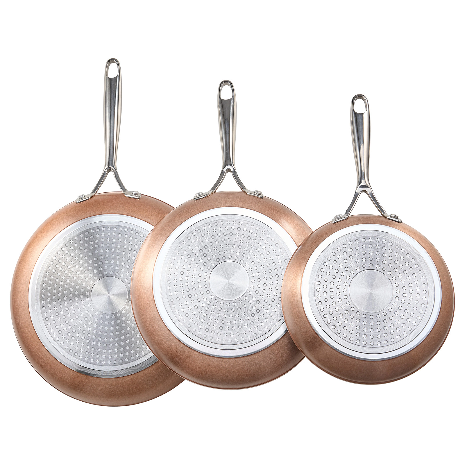 HONGGE Frying Pan 8 10 12 in Skillet with Heat-Resistant Handle Chef's Cookware Oven Gas Electric Induction