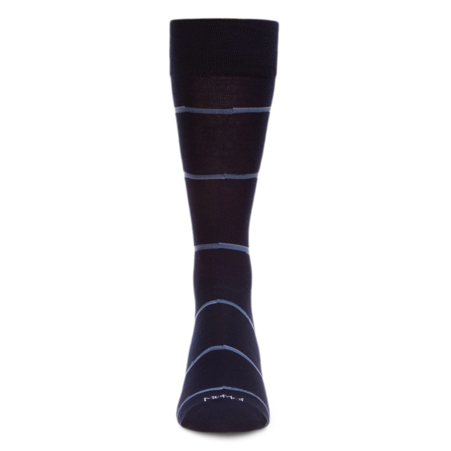 Memoi Men's Spacedye Stripe Bamboo Dress Crew Socks