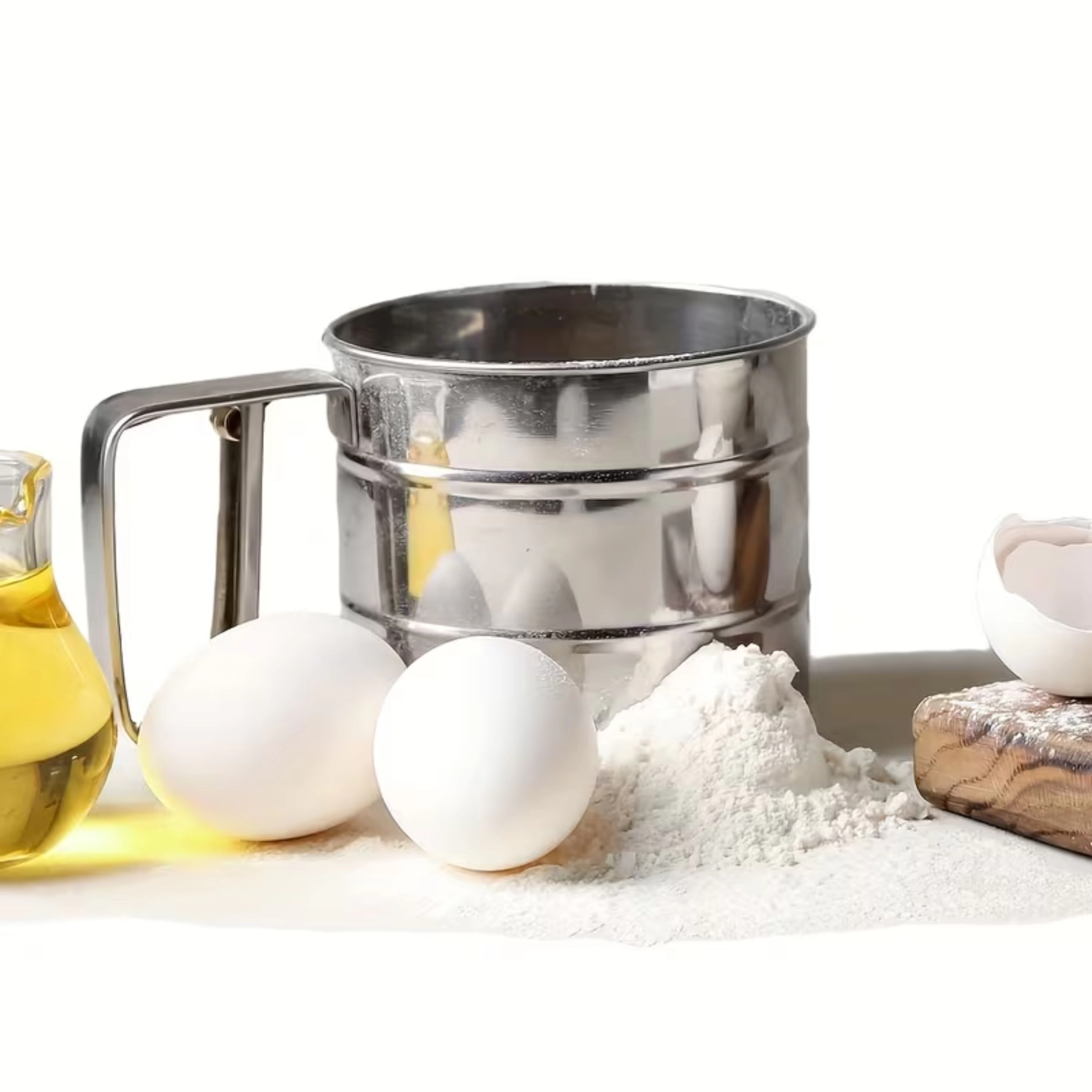 Kitcheniva Stainless Steel Hand-Crank Manual Sifter