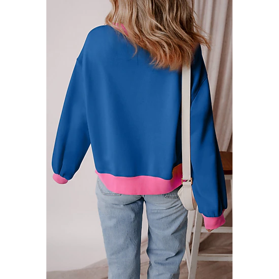 Threaded Pear Women's Karilia Colorblock Bubble Sleeve Sweatshirt