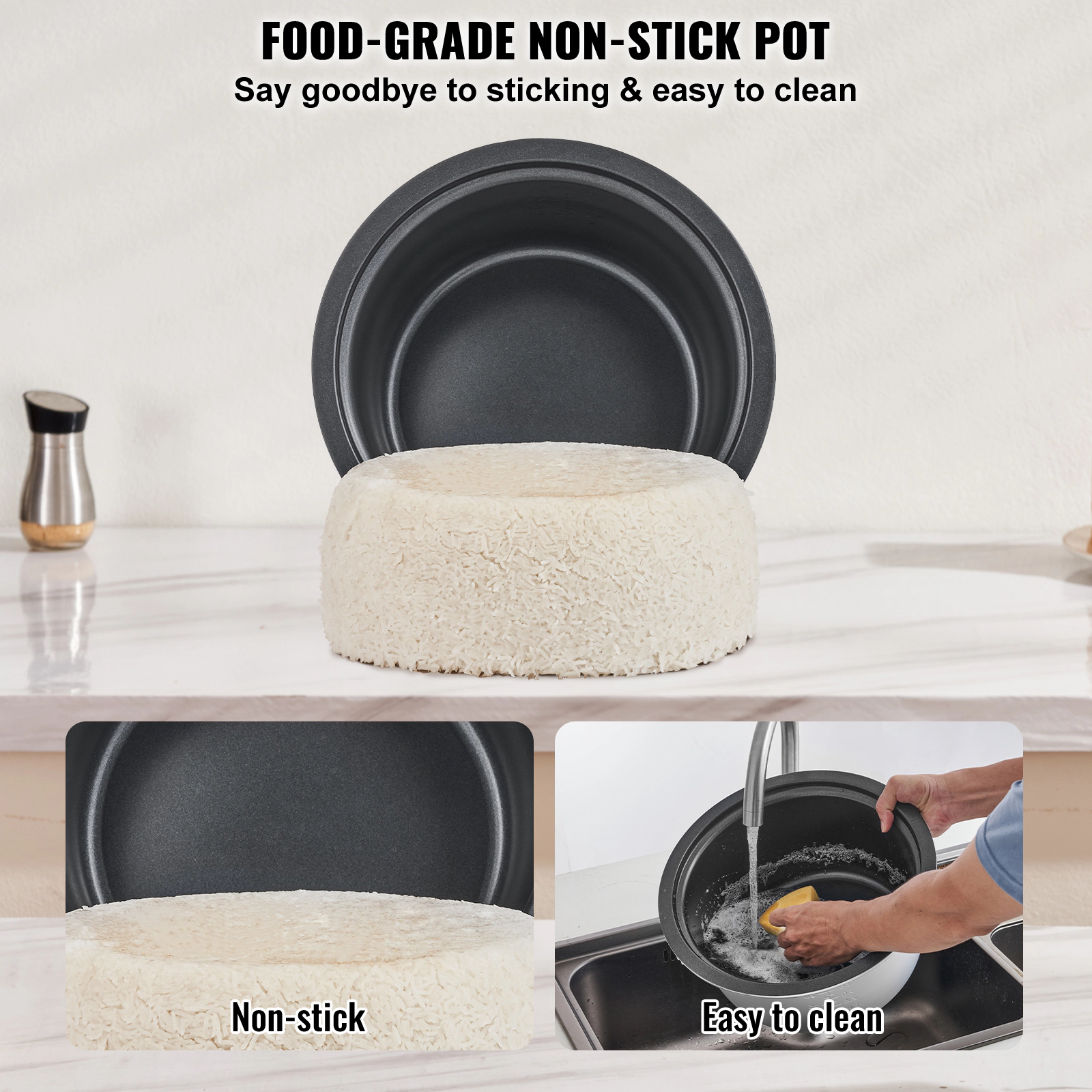 HONGGE Commercial Rice Cooker Rice Cooker / Large Rice Cooker and Warmer with Nonstick Inner Pot Fast Cooking and