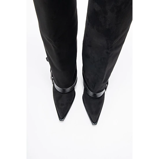 Prologue Shoes Womens Elva Buckle Strap Knee High Boot