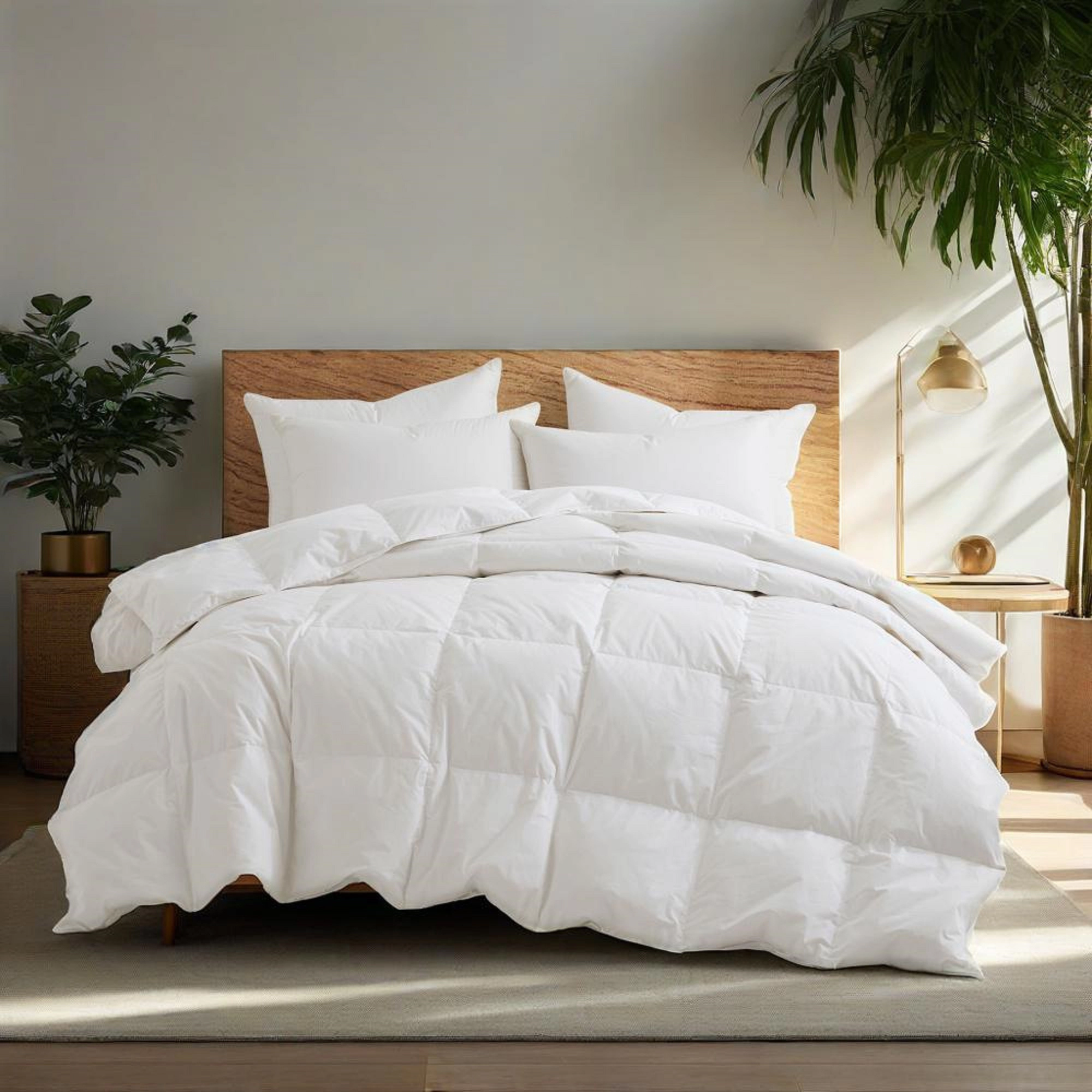 Unikome 233TC 100% Cotton Shell Medium Weight Goose Feather Fiber Comforter
