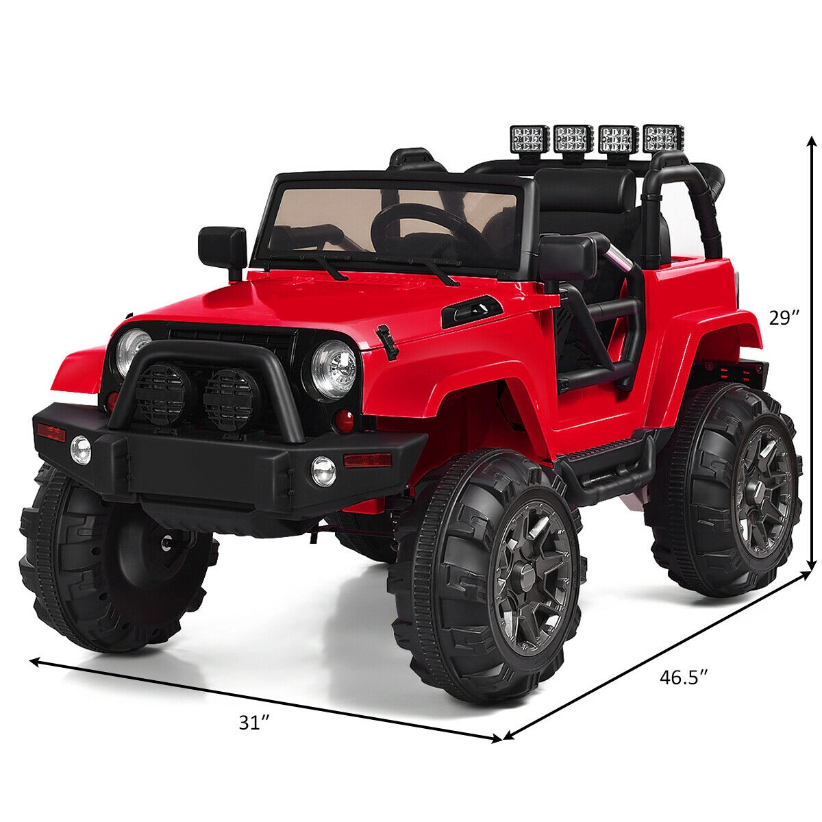SUGIFT Remote Control LED Lights and MP3 Player 12V Kids Ride On Truck