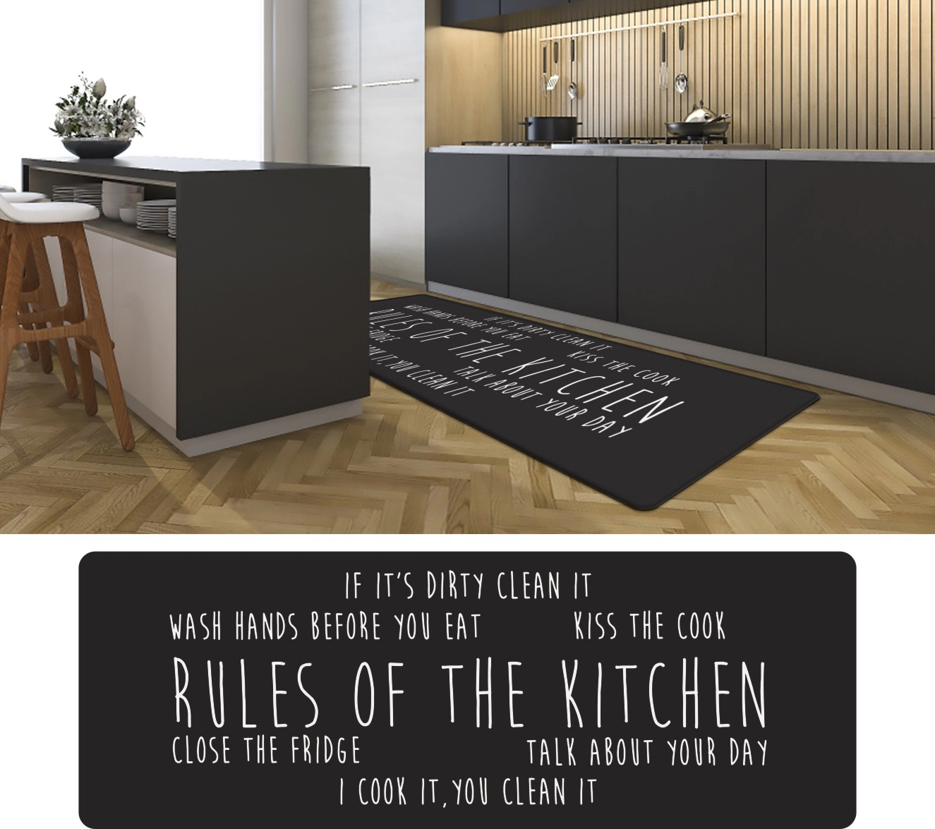 J&V TEXTILES 20" x 55" Oil & Stain Resistant Anti-Fatigue Floor Mat