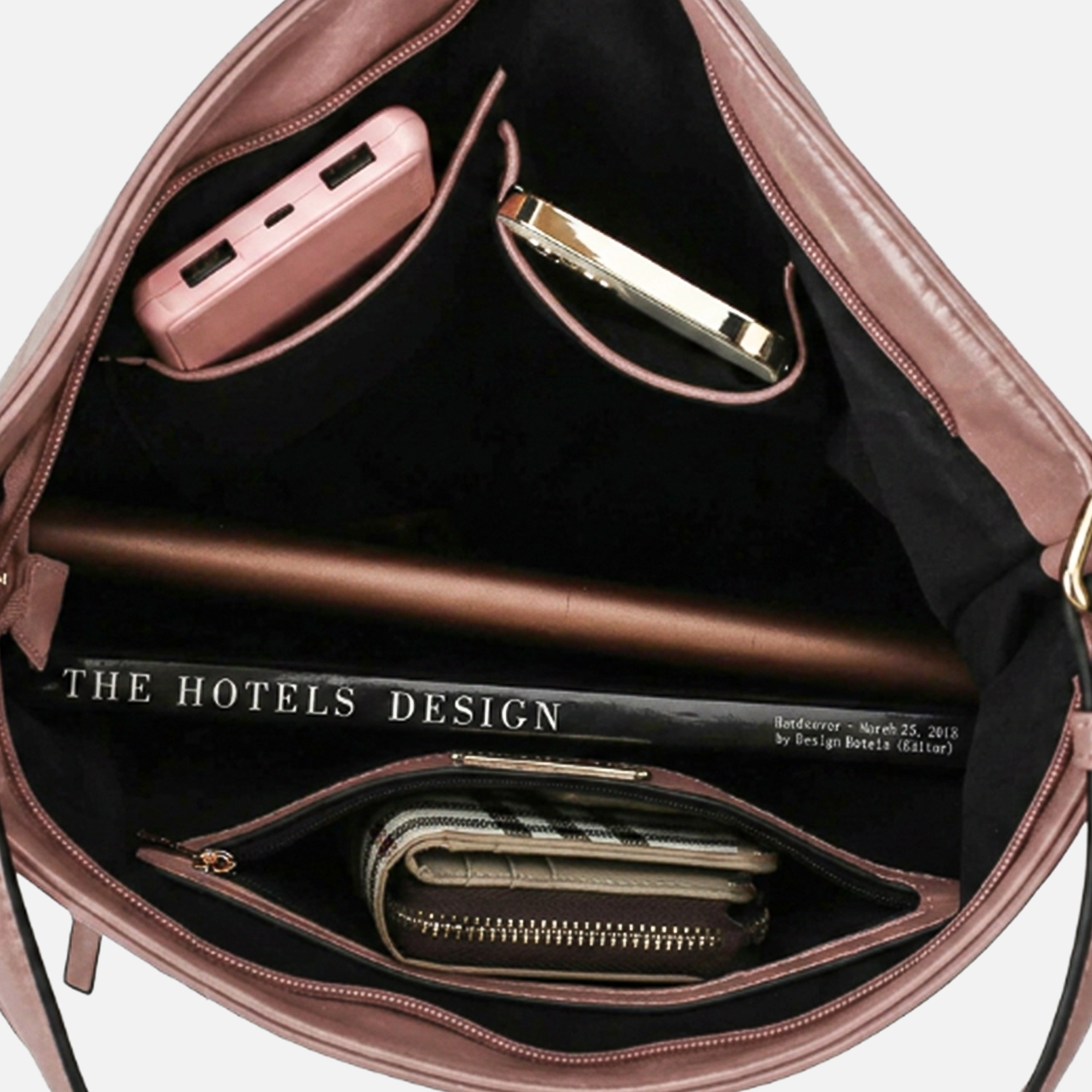 Mia K Collection Sierra Marbled Vegan Leather Shoulder Bag, Gold-Tone Hardware