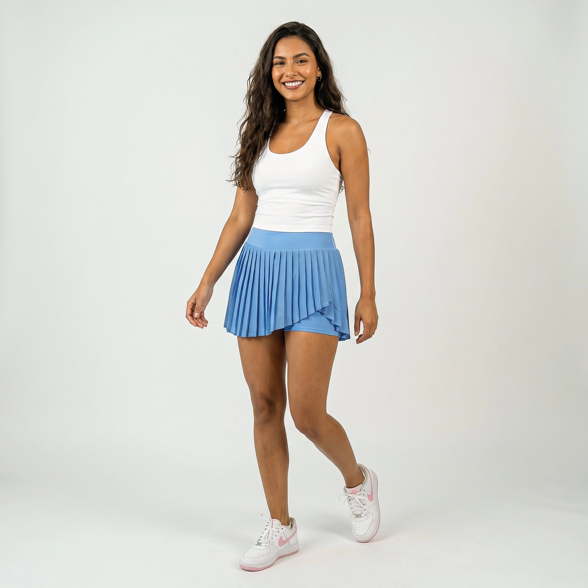 Anna-Kaci Womens Pleated High Waist Athletic Skort with Built-in Shorts