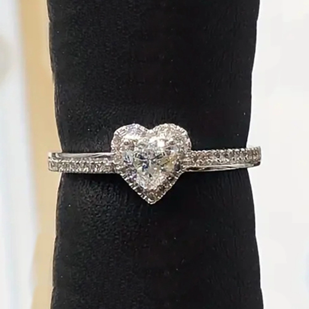 Delicate Heart Love Rings for Women Romantic Proposal Jewelry