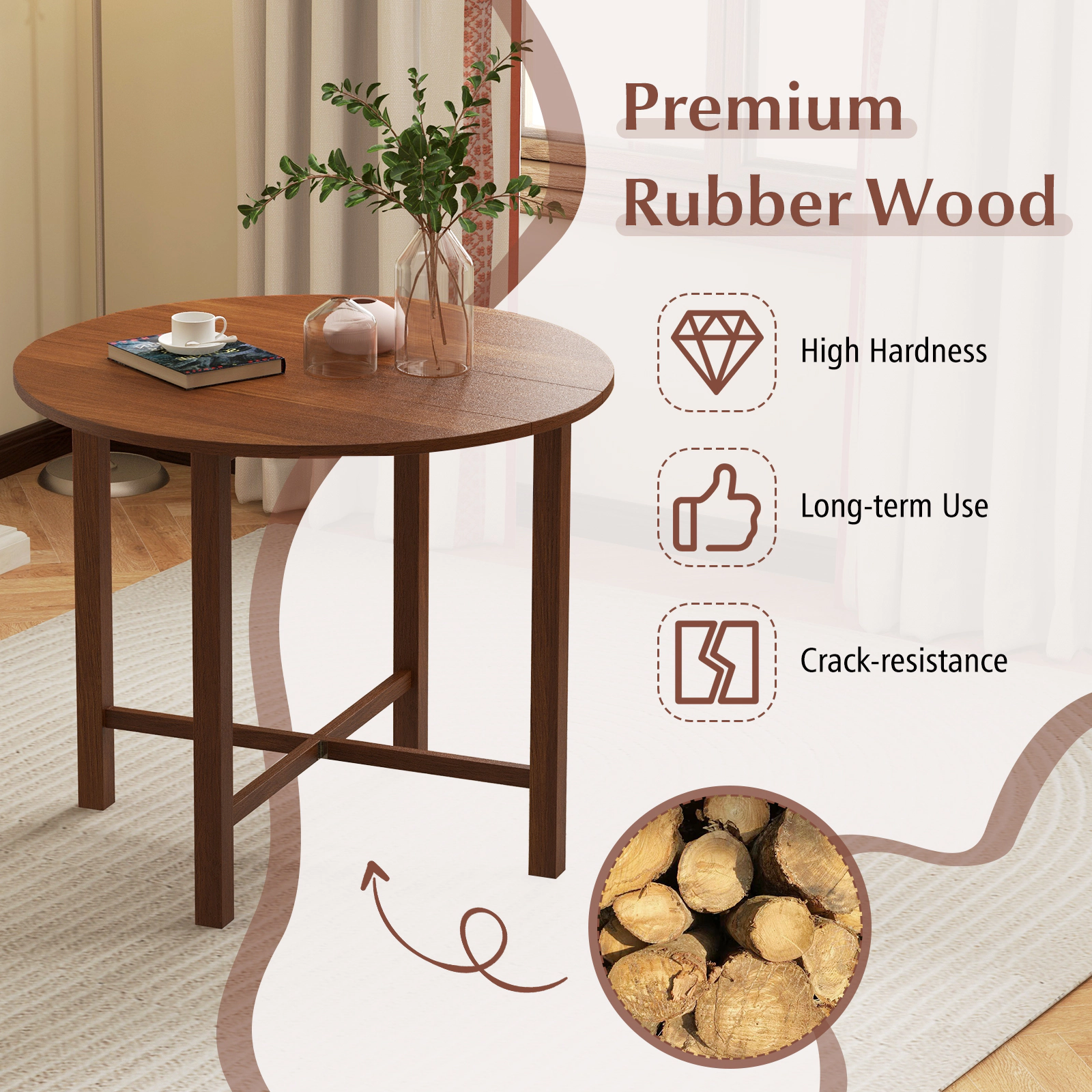 LJG Dual Drop Leaf Dining Table for Small Spaces