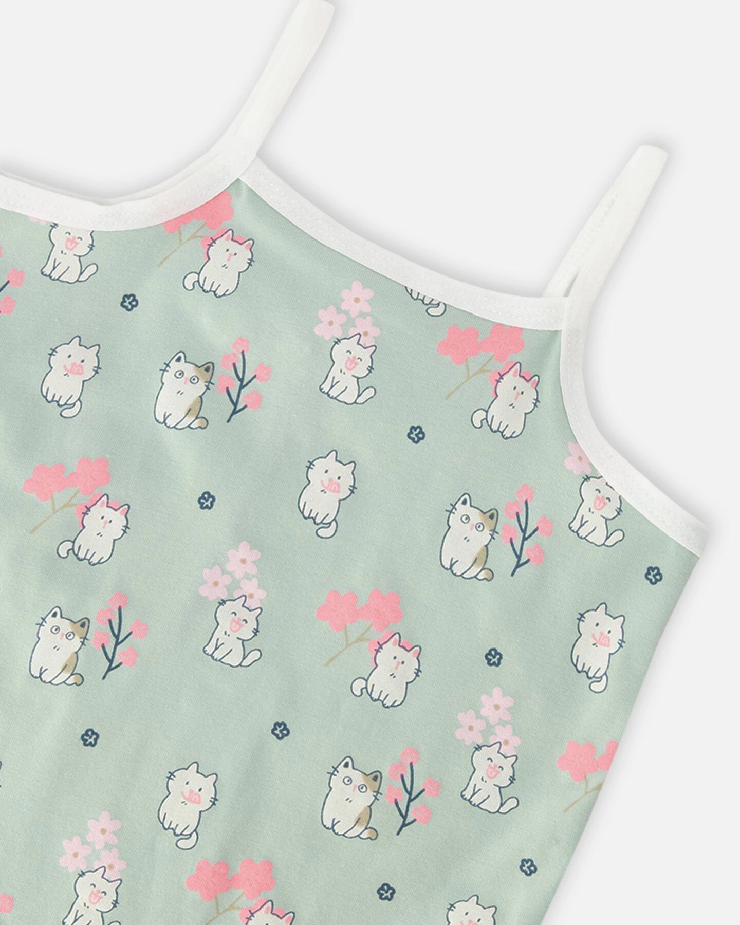 Deux par Girls Organic Cotton Tank Underwear Kitten Print