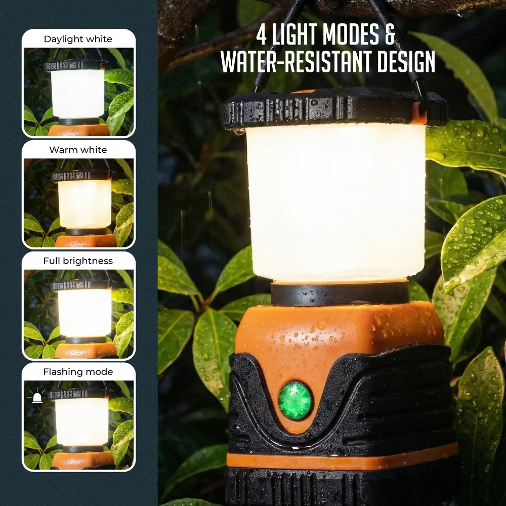 Luminuxe Ultra-Bright 1000LM LED Camping Lantern – Battery Powered, 4 Lighting Modes, Water Resistant w/ Hanging Hook