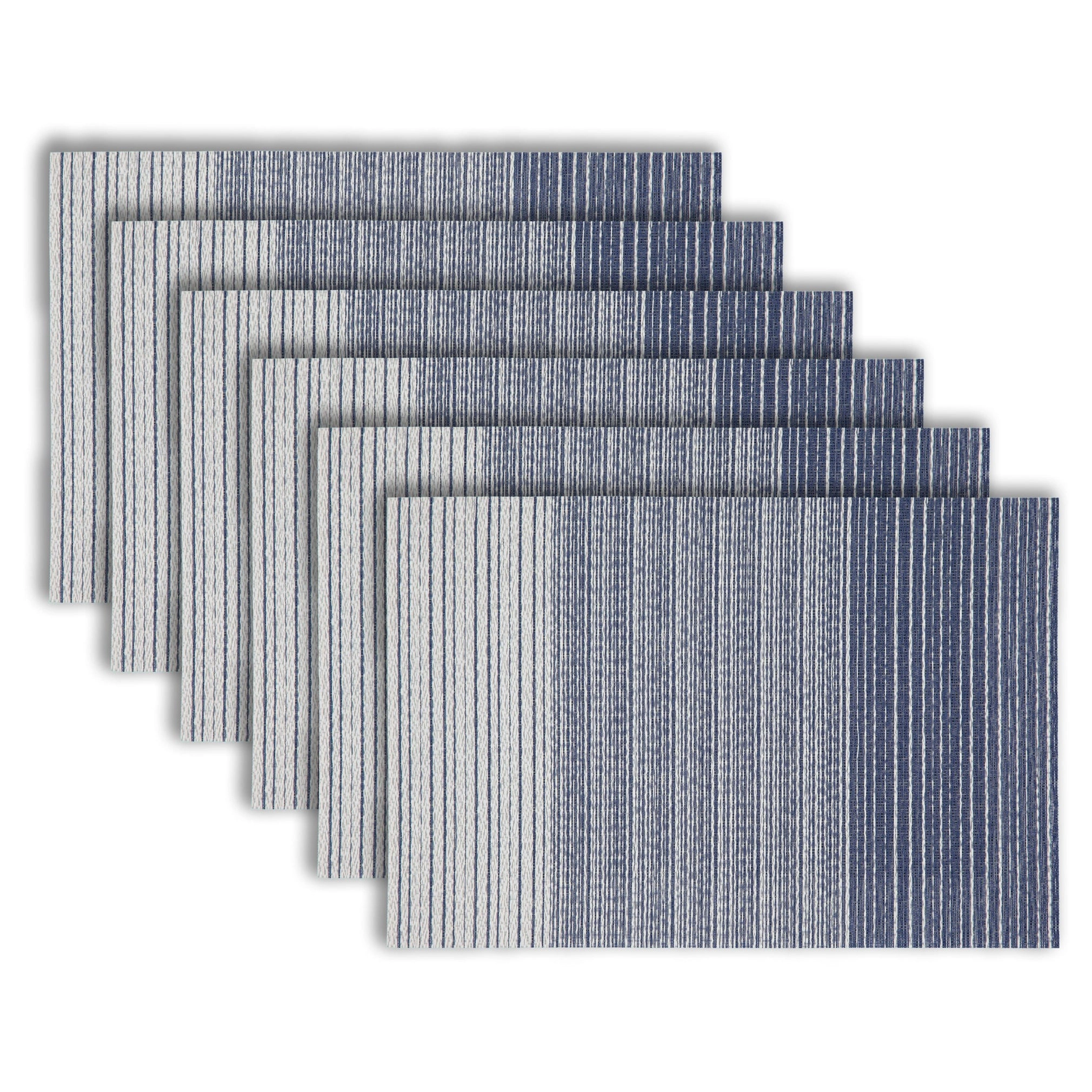 Dainty Home Norwich Woven Vinyl Reversible Rectangular 12" x 18" Placemat Set of 6