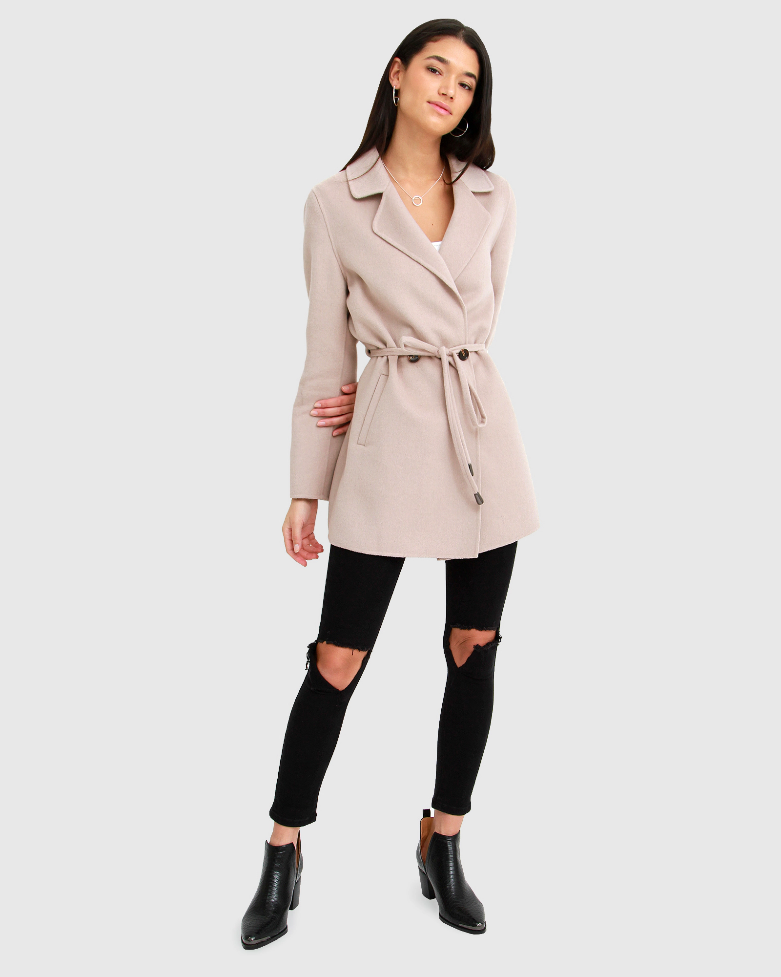 Belle & Bloom Womens Electric Feel Drawstring Coat