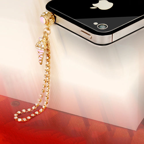 GBruno Crystal Ice Cream Phone Dust Plug Pendant
