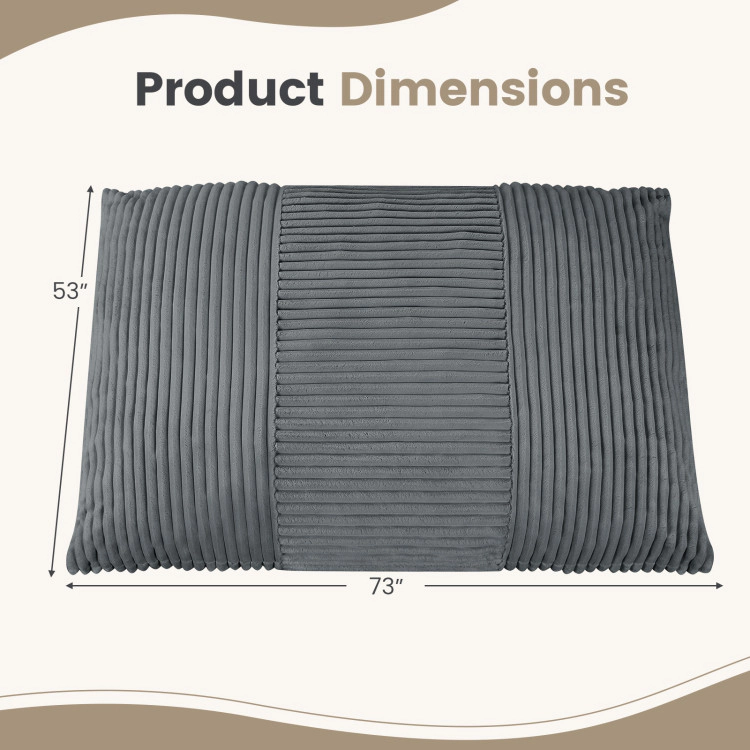 Hivvago 3-In-1 Large Bean Bag Chair With Comfy Corduroy Fabric
