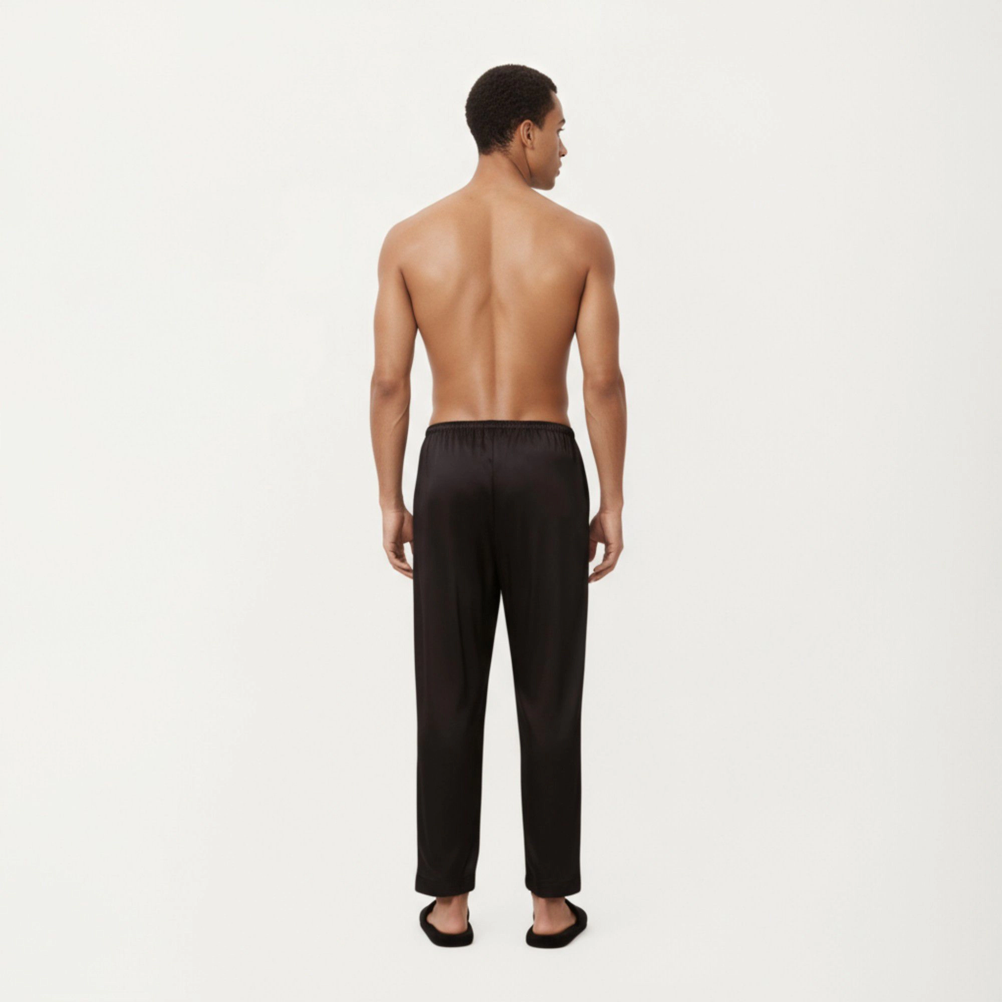 Anna-Kaci Men's Satin Lounge Pants with Elastic Waistband and Straight -Leg Fitted