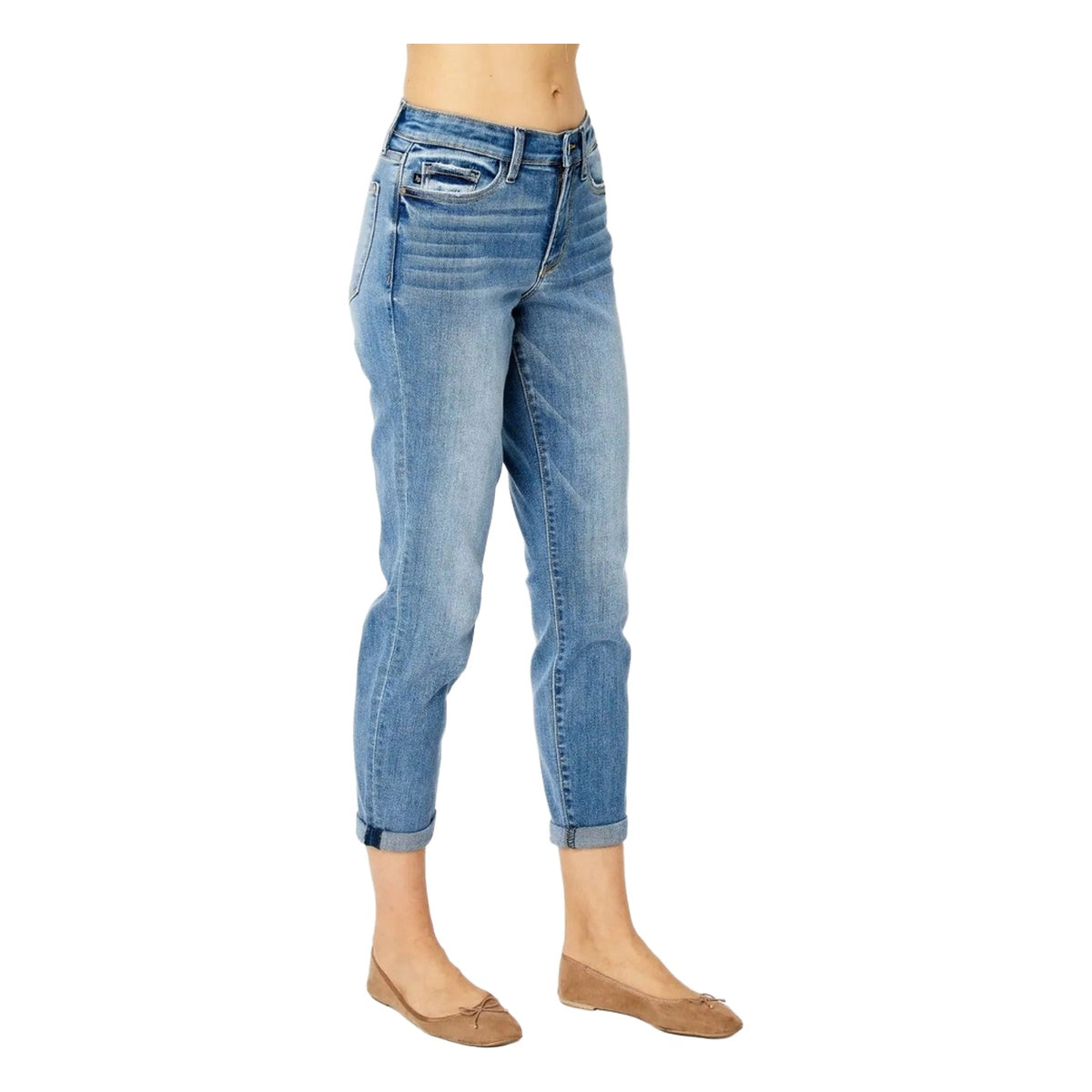 Judy Blue Full Size Cuffed Hem Slim Jeans