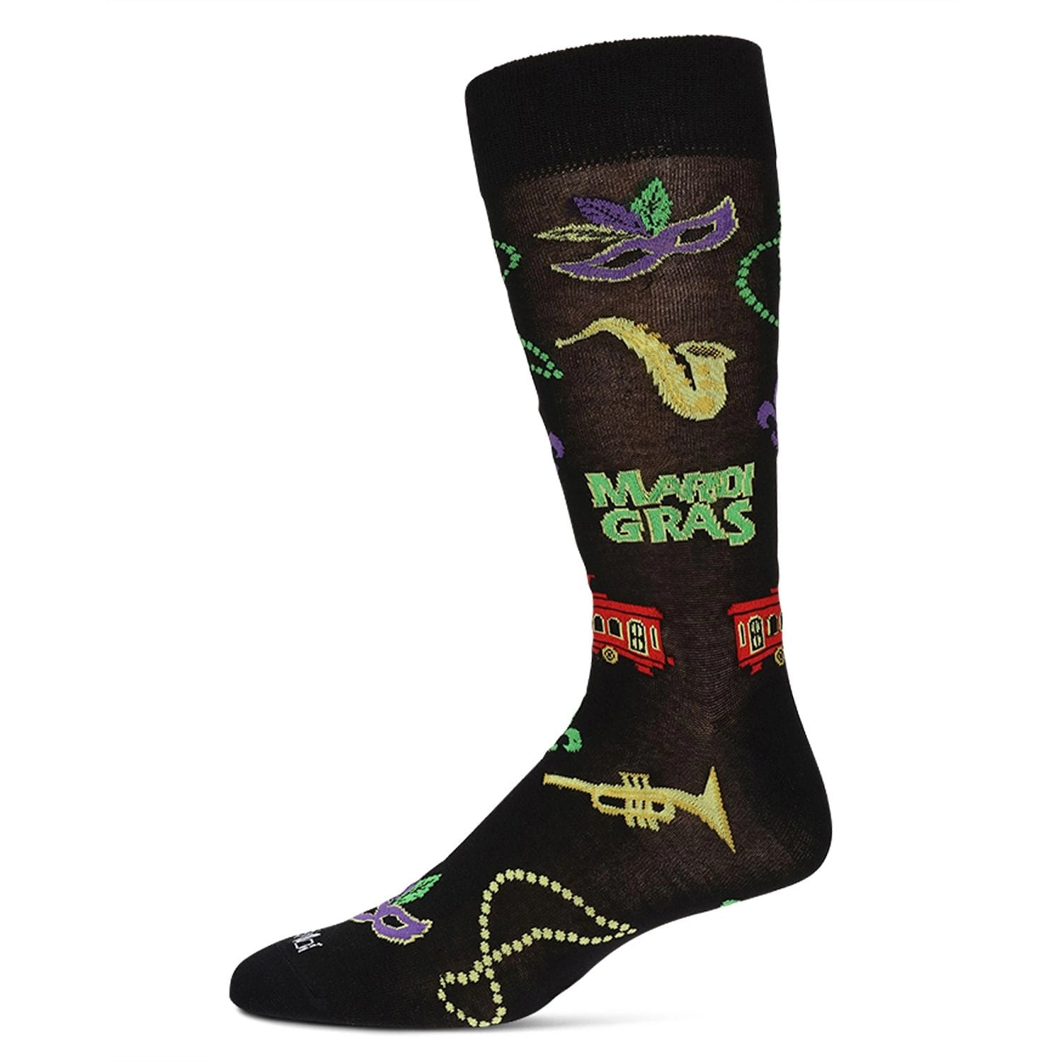 MeMoi Men's Mardi Gras Bamboo Crew Socks