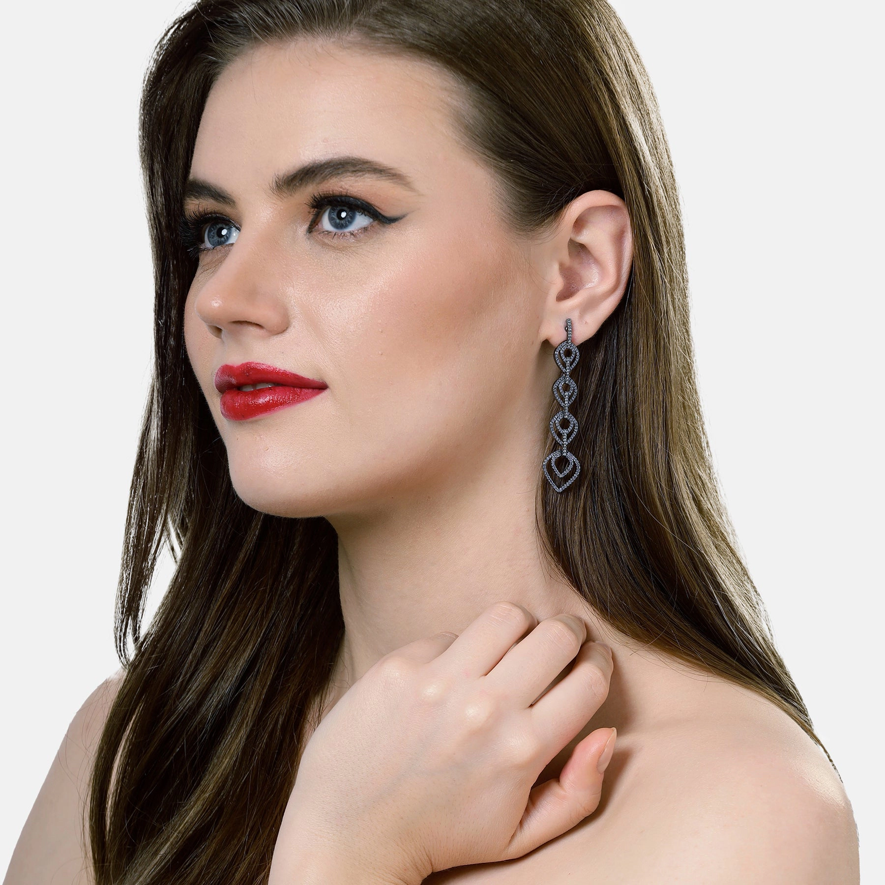 AGP PARIS Womens Purple Teardrop Dangle Earrings