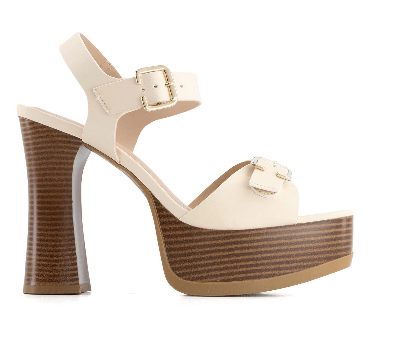 Andrea Womens Heeled Platform Ankle Strap Sandals