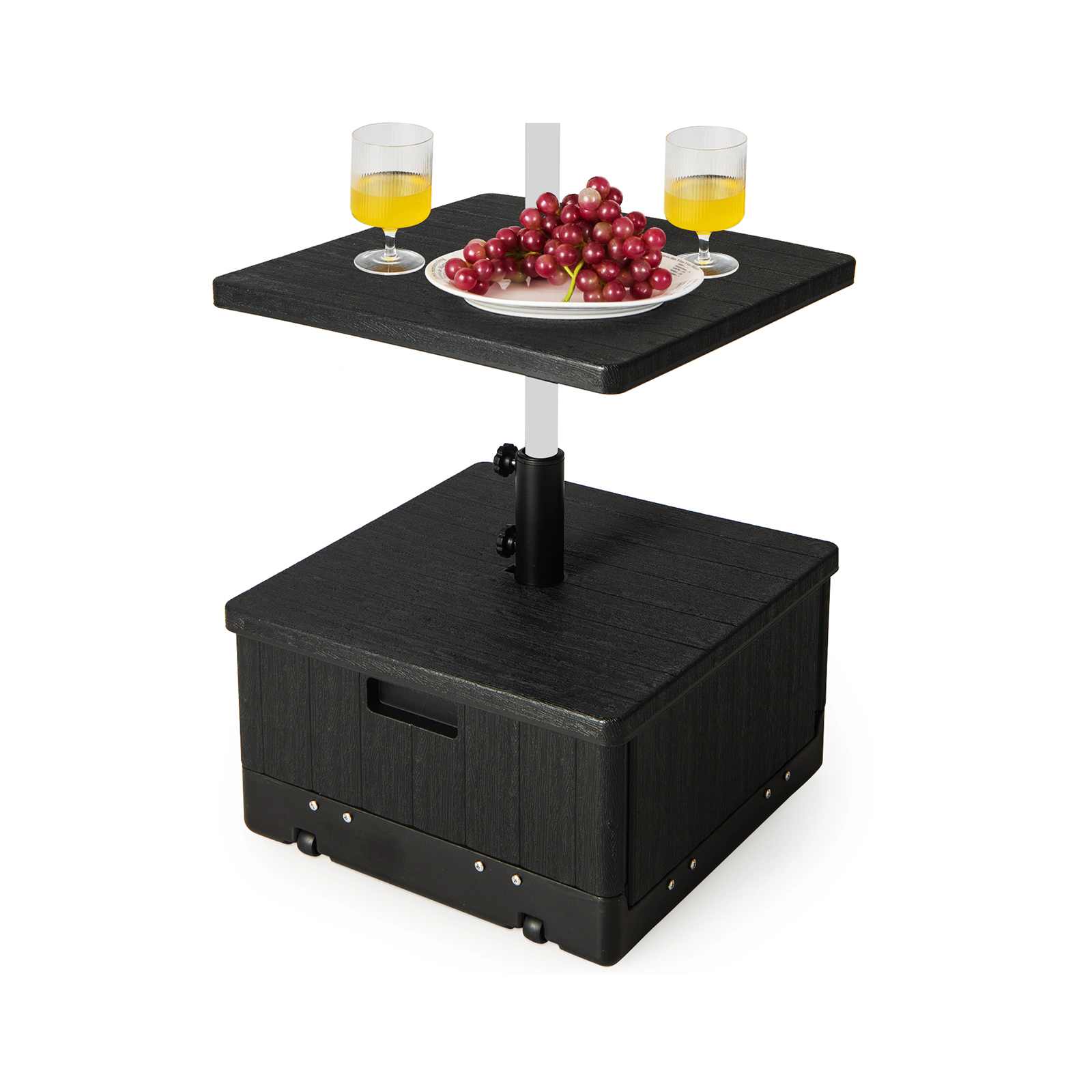 SUGIFT Fillable Outdoor Umbrella Base Table Tray 175-lb Sand Capacity 14.5-Gal Water Capacity for 6-10 ft Market & Patio